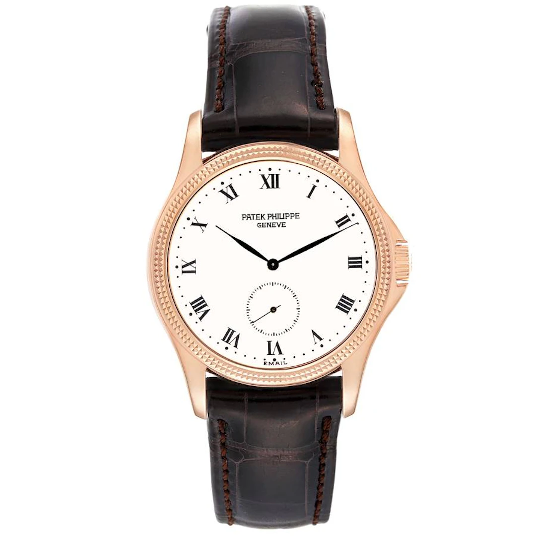 Calatrava (Reference 5115R-001). A 35mm rose gold manual wind wristwatch.