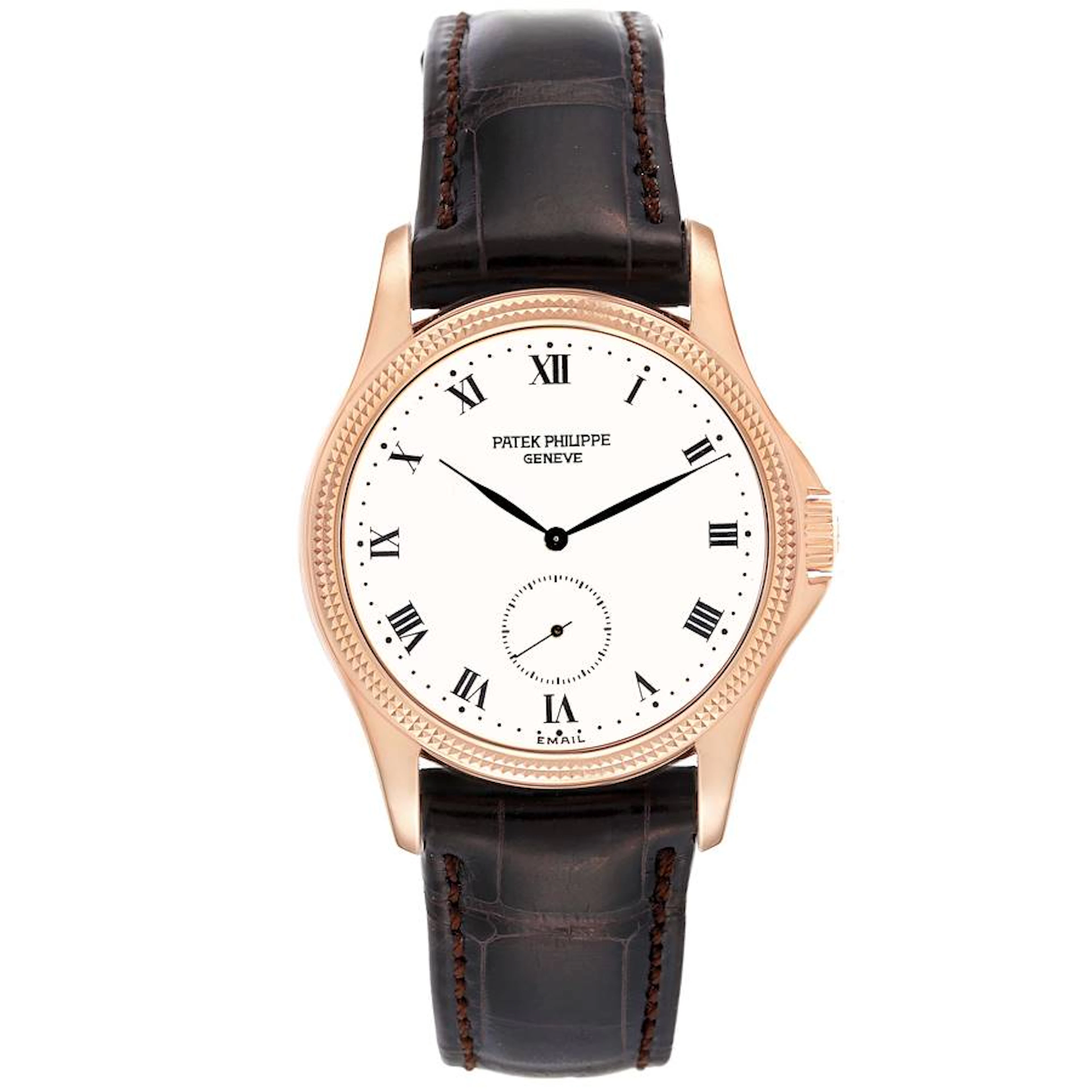 Calatrava (Reference 5115R-001). A 35mm rose gold manual wind wristwatch.