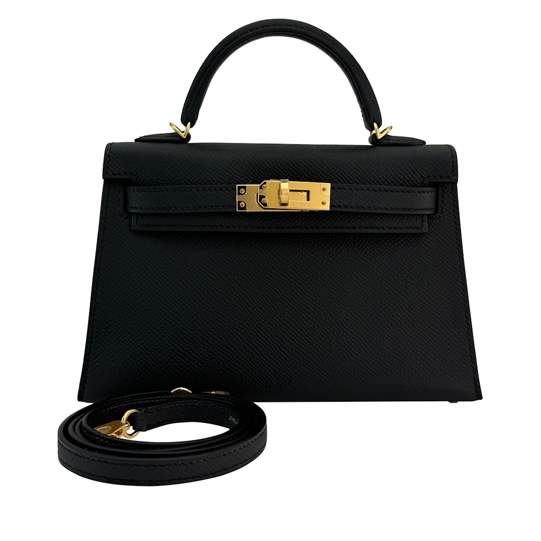 Black Epsom Mini Kelly 20 II Gold Hardware, 2026