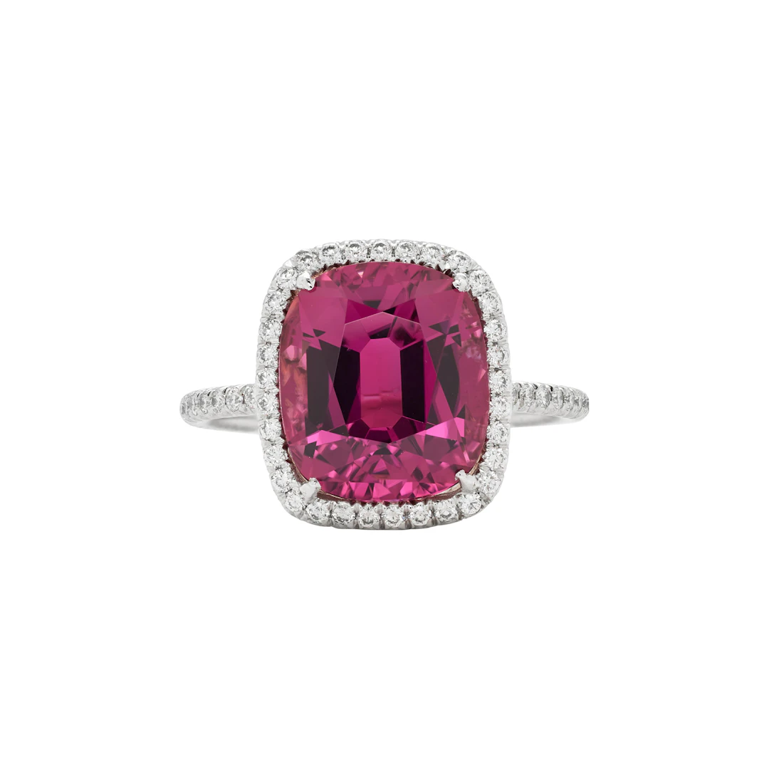 Platinum, 4.15ct Tourmaline and Diamond Ring