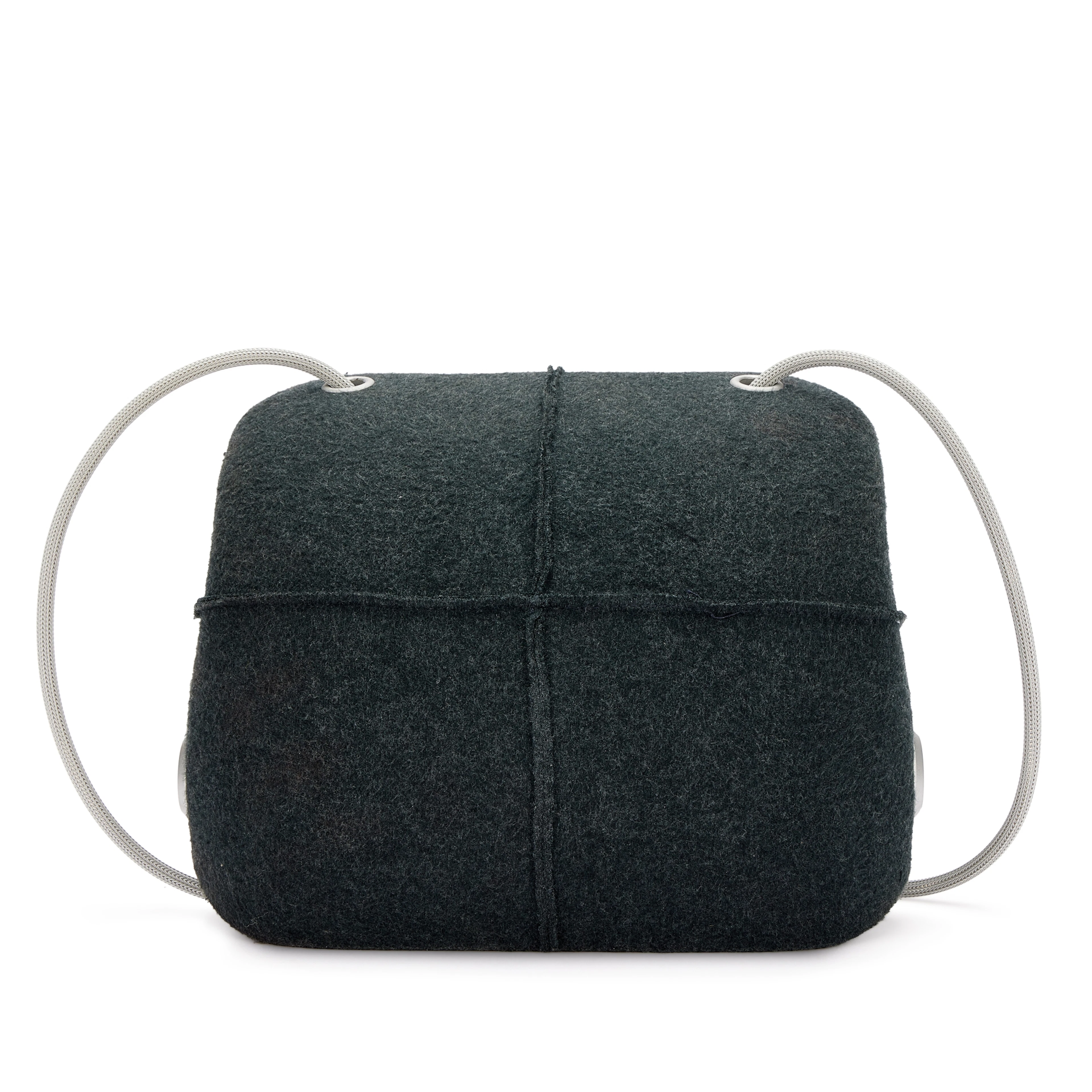 Grey Felt Millennium Shoulder Bag Brushed Silver Hardware, 1997-1999