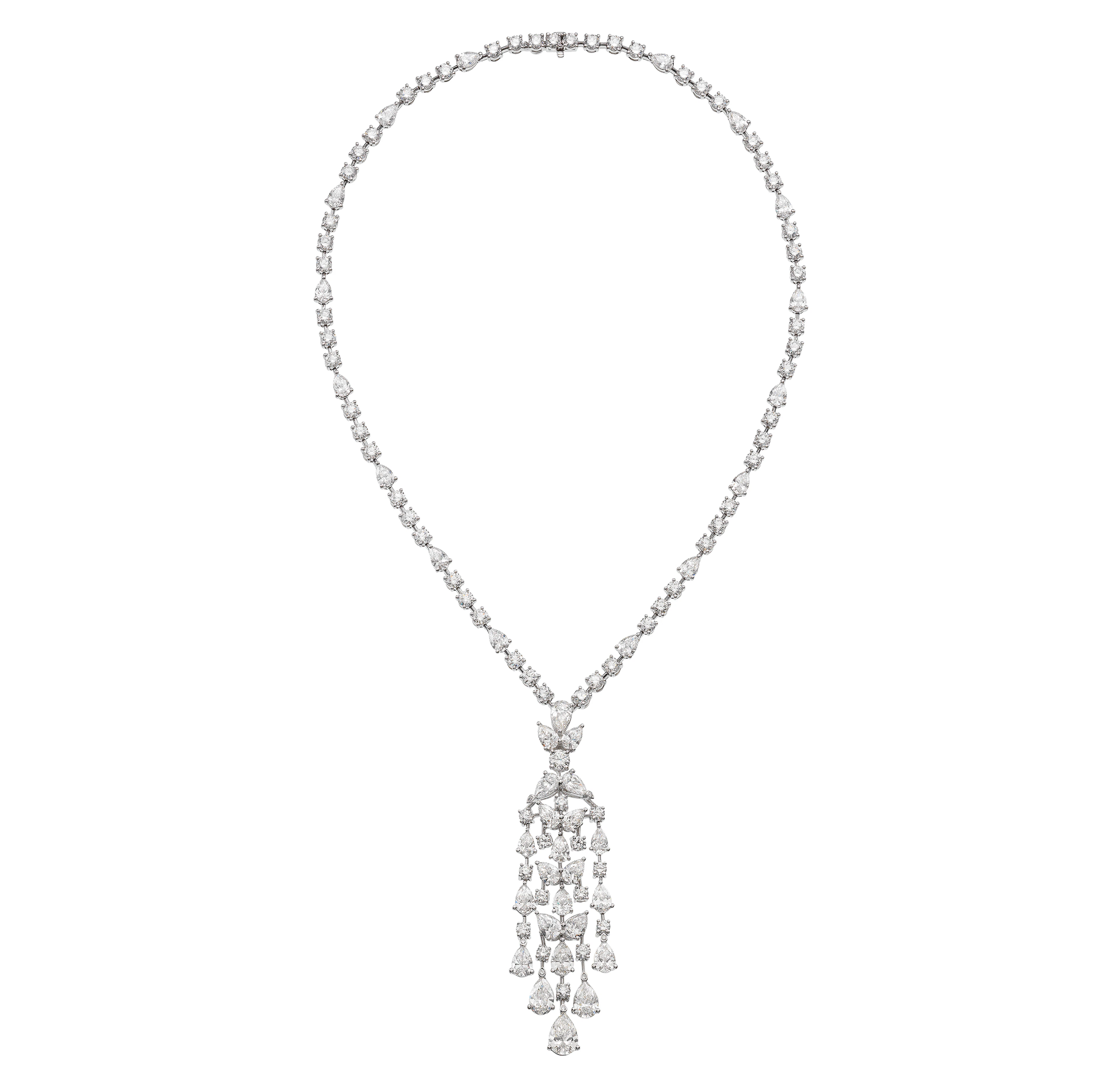 Platinum and Diamond Chandelier Necklace