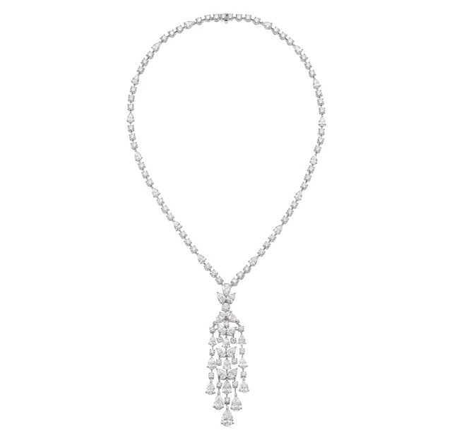 Platinum and Diamond Chandelier Necklace