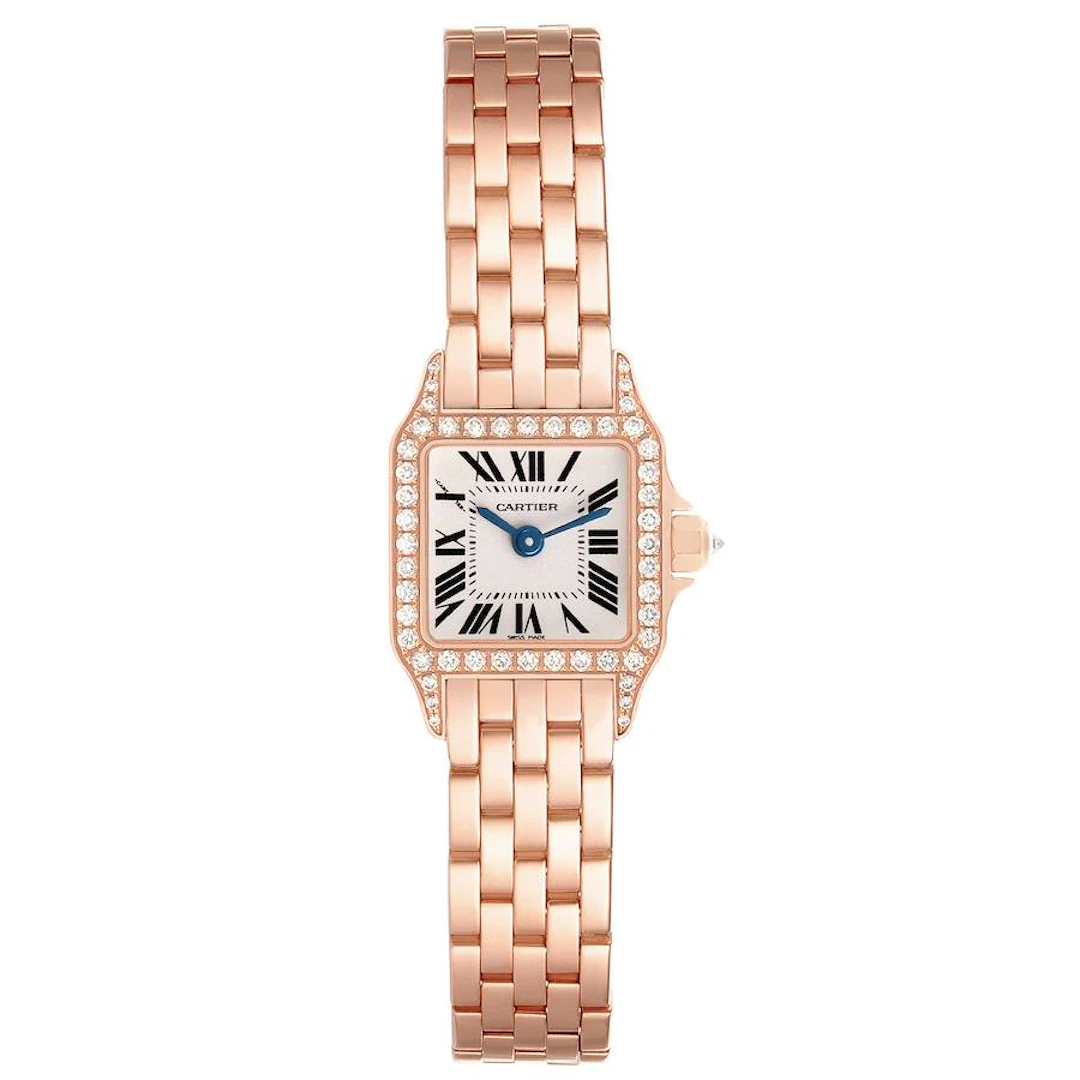 Santos Demoiselle (Reference WF9011Z8). A 20mm rose gold diamond-set