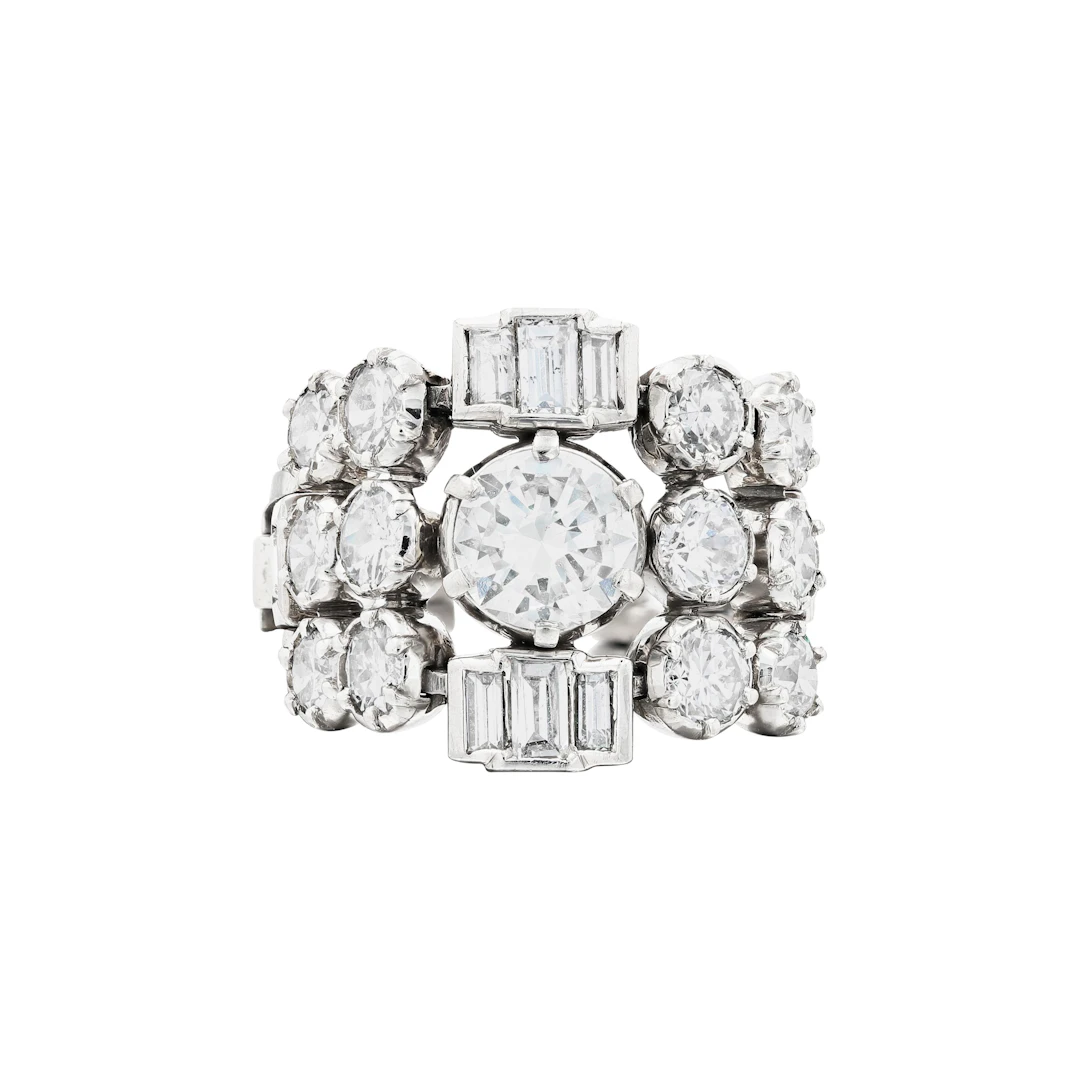 Bague souple diamants et platine | Diamond and platinum flexible ring