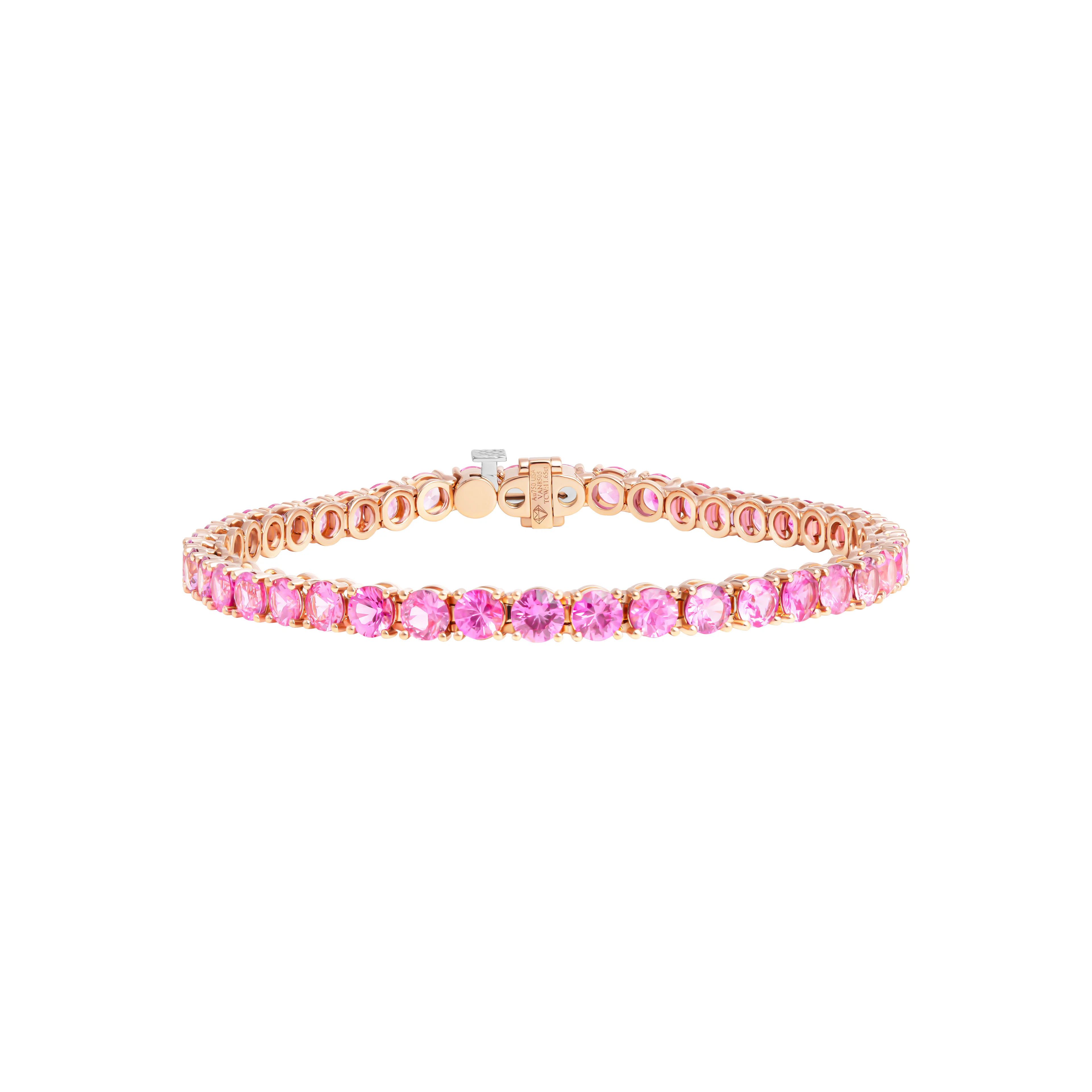 Rose Gold and 11.65ctw Pink Sapphire Tennis Bracelet