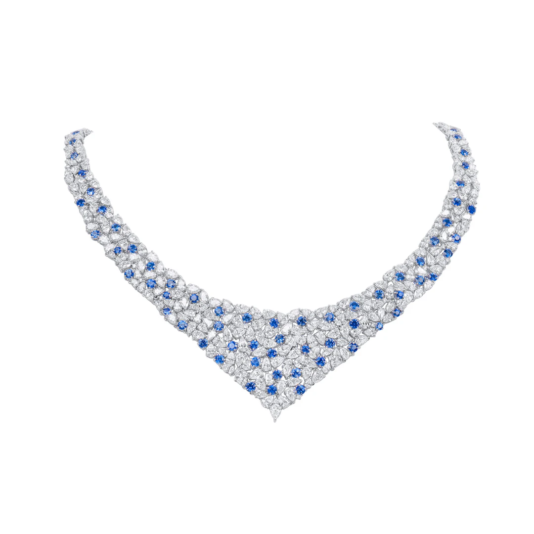 White Gold, Sapphire and Diamond Necklace