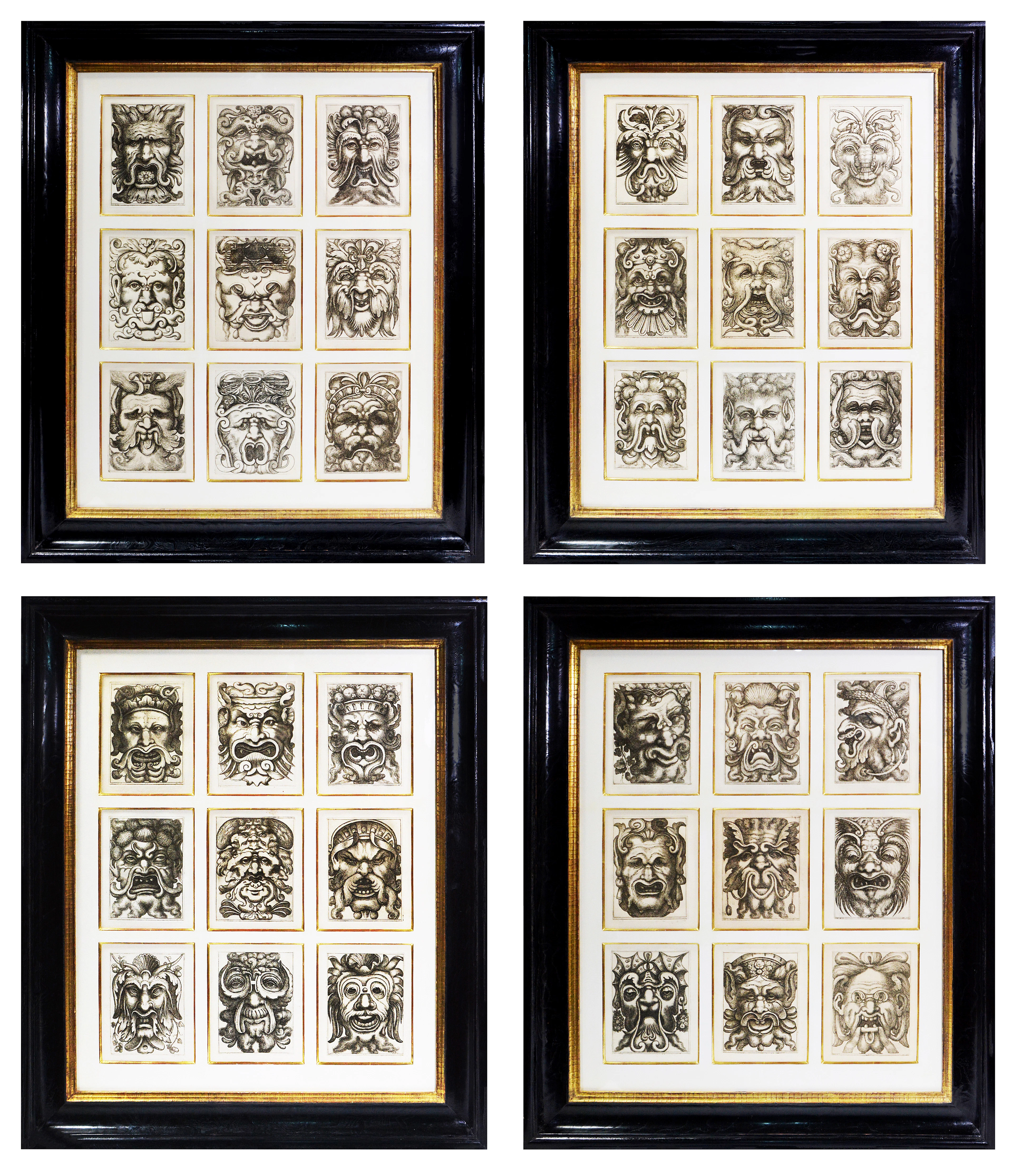 Italian Grotesque Mask Etchings