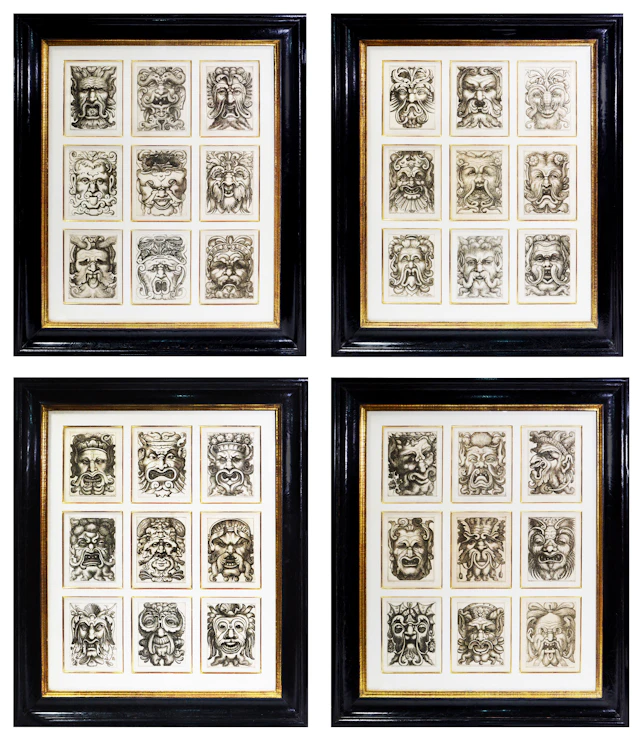 Italian Grotesque Mask Etchings