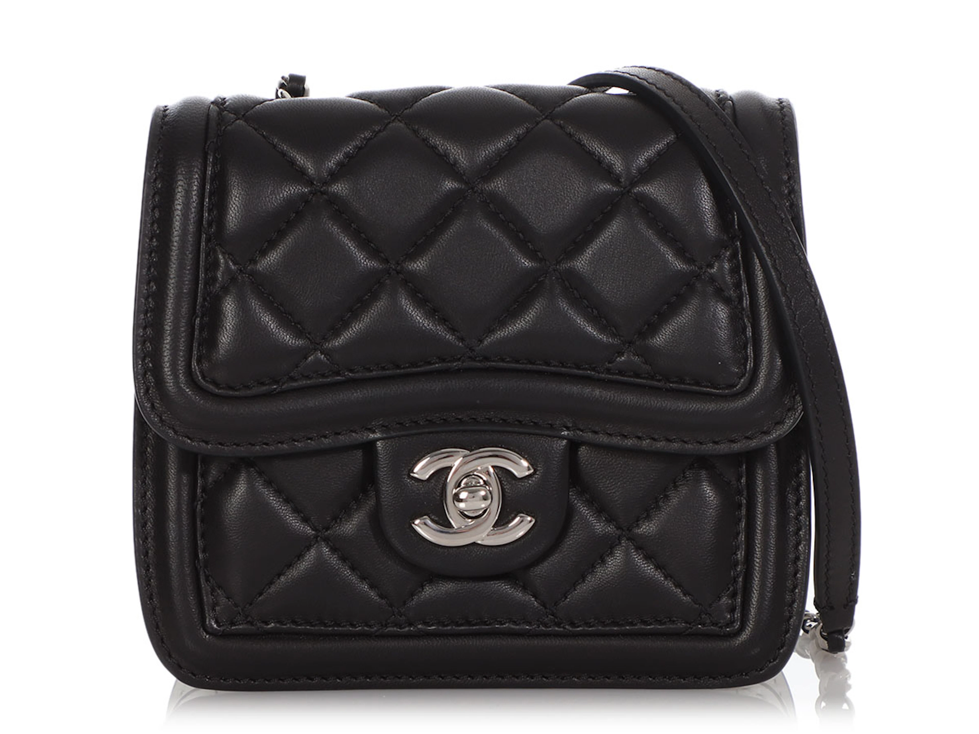 Black and White Quilted Lambskin Mini Citizen Flap Bag Silver Hardware, 2013