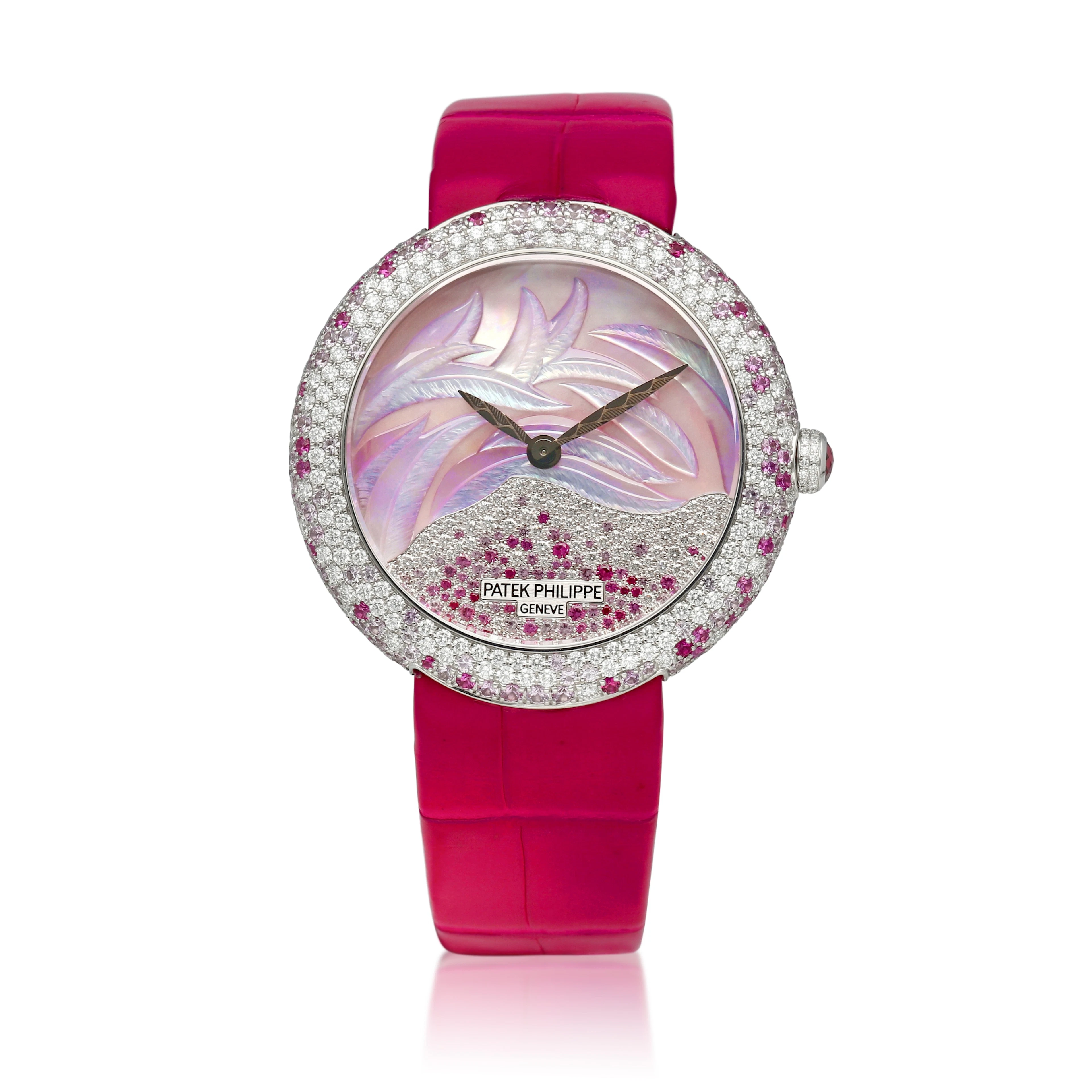 Calatrava (Reference 4899/900). A 35.5mm white gold diamond pink sapphire-set