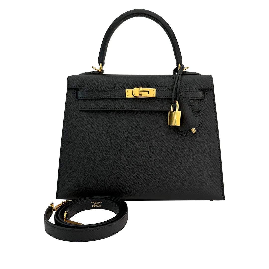 Black Epsom Sellier Kelly 25 Gold Hardware, 2026