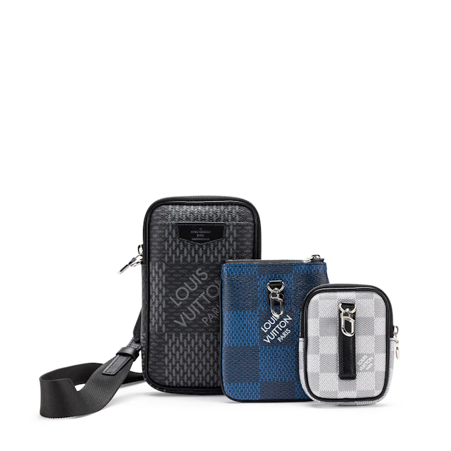 Graphite Damier 3D Modular Pouch Silver Hardware, 2020