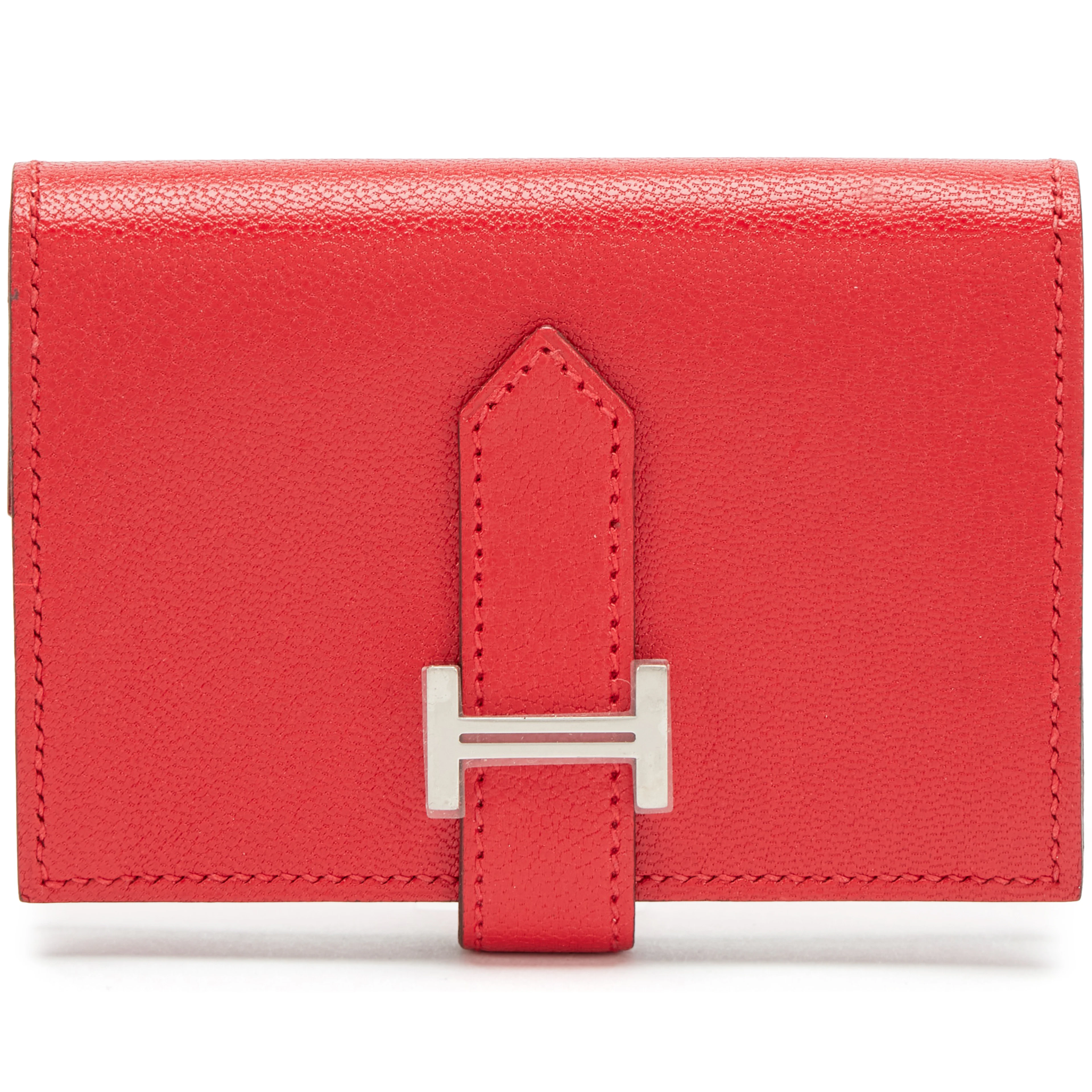 Rouge De Coeur Chevre Bearn Mini Wallet Palladium Hardware, 2023