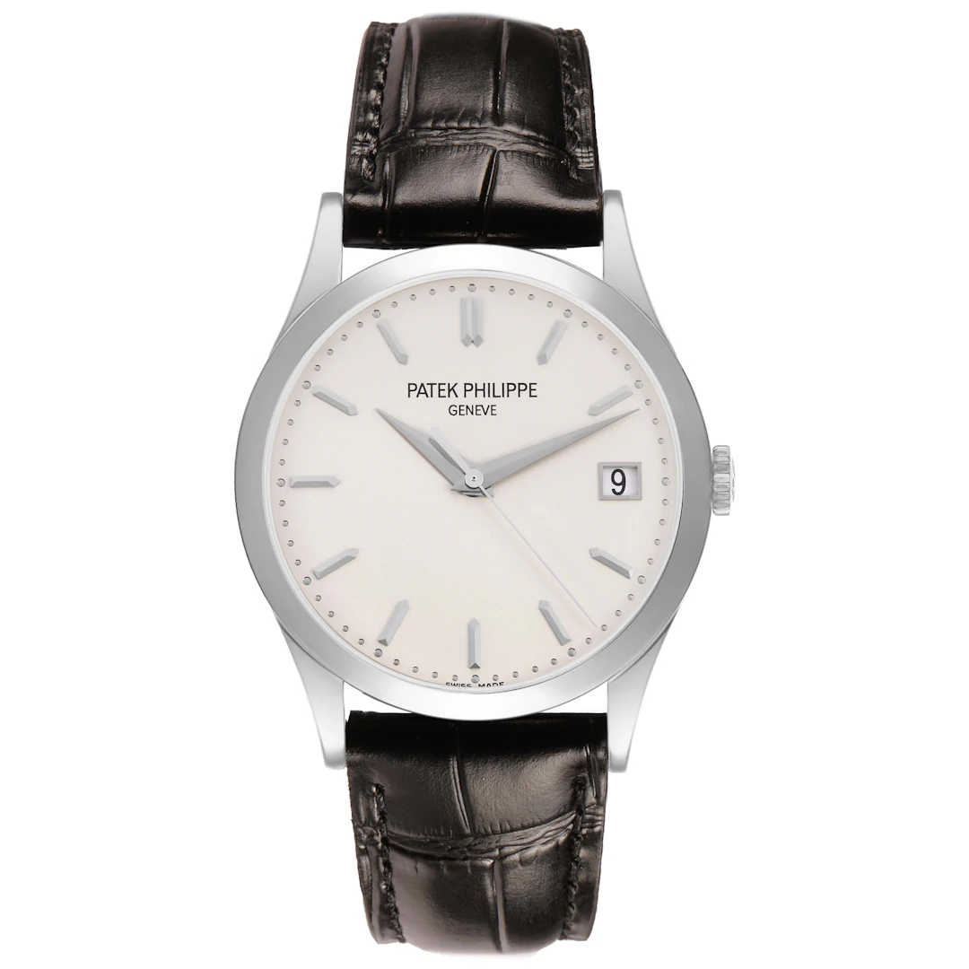 Calatrava (Reference 5296G). A 38mm white gold automatic wristwatch with date.