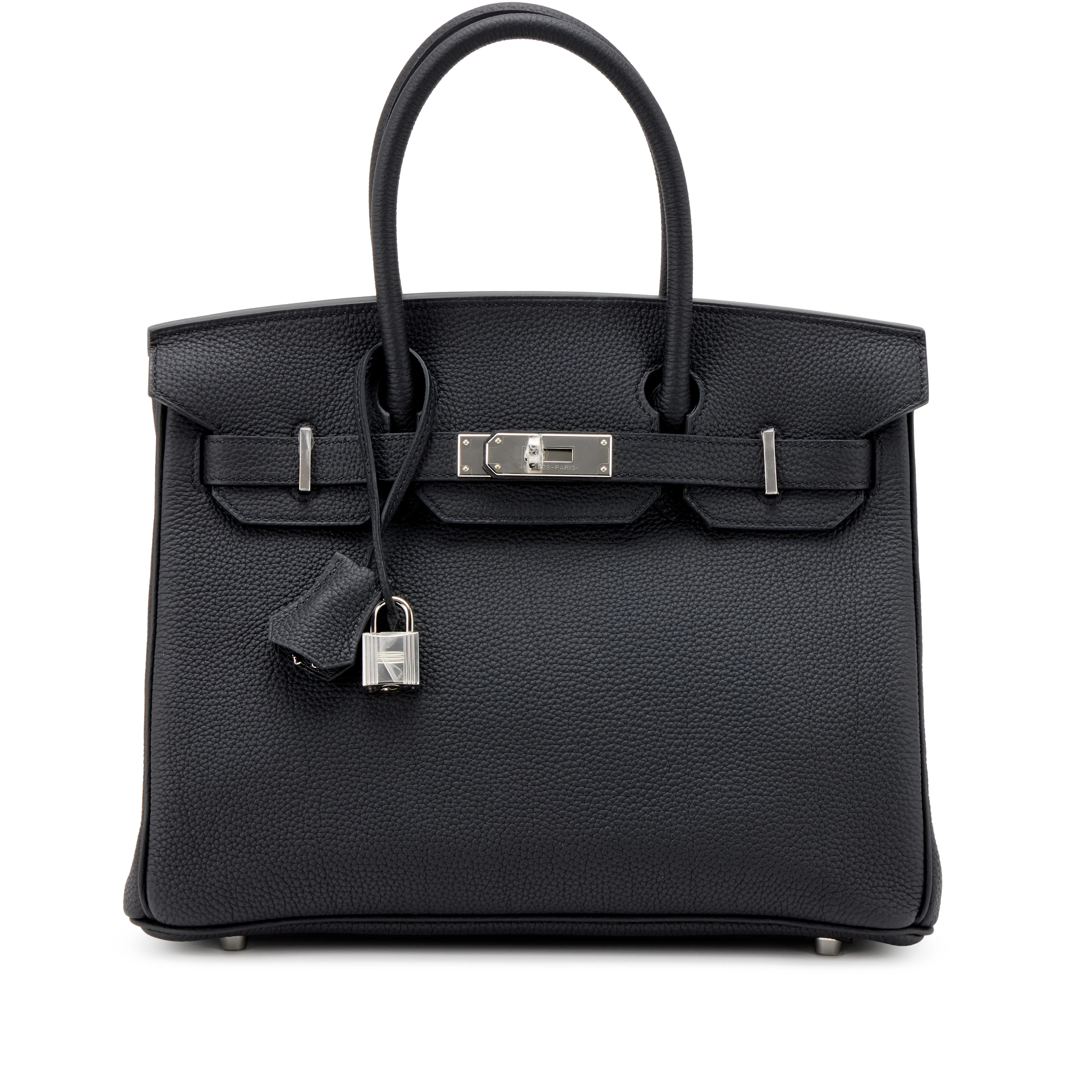 Black Togo Birkin 30 Palladium Hardware