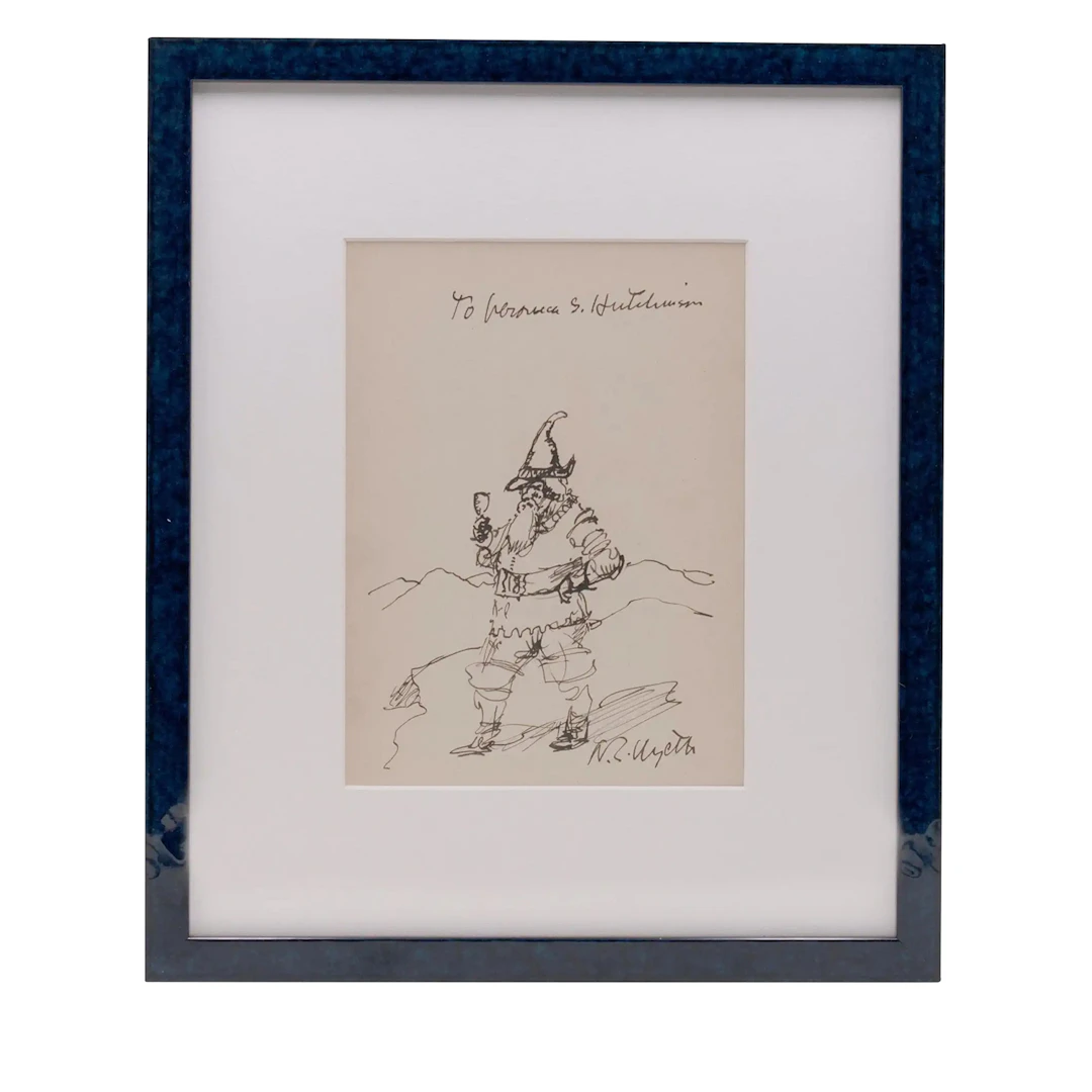 Ink drawing of Rip Van Winkle