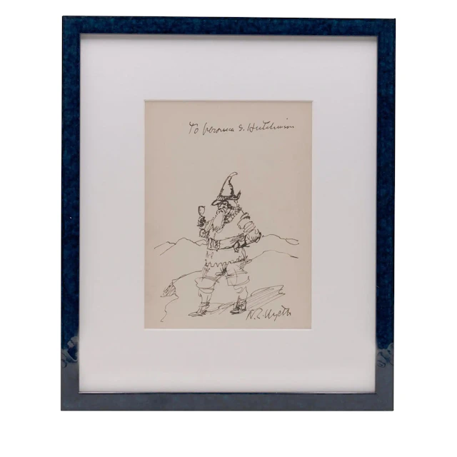 Ink drawing of Rip Van Winkle