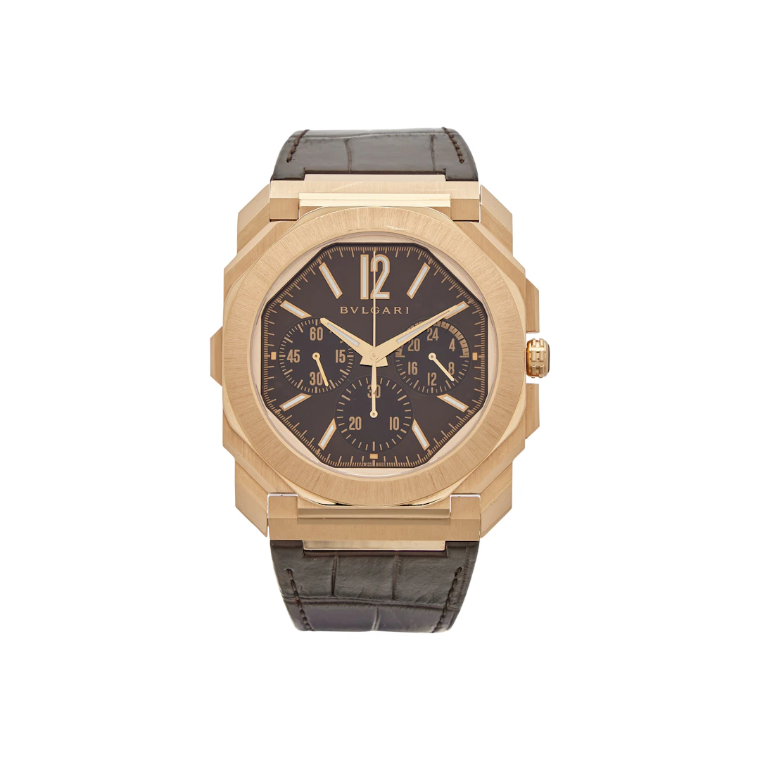 Octo Finissimo Chronograph GMT (Reference 103468). A 43mm rose gold