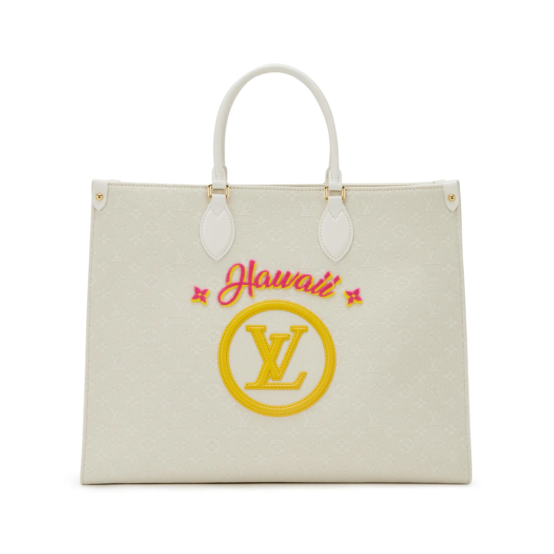 Cream Monogram Jacquard Hawaii OnTheGo GM, 2022