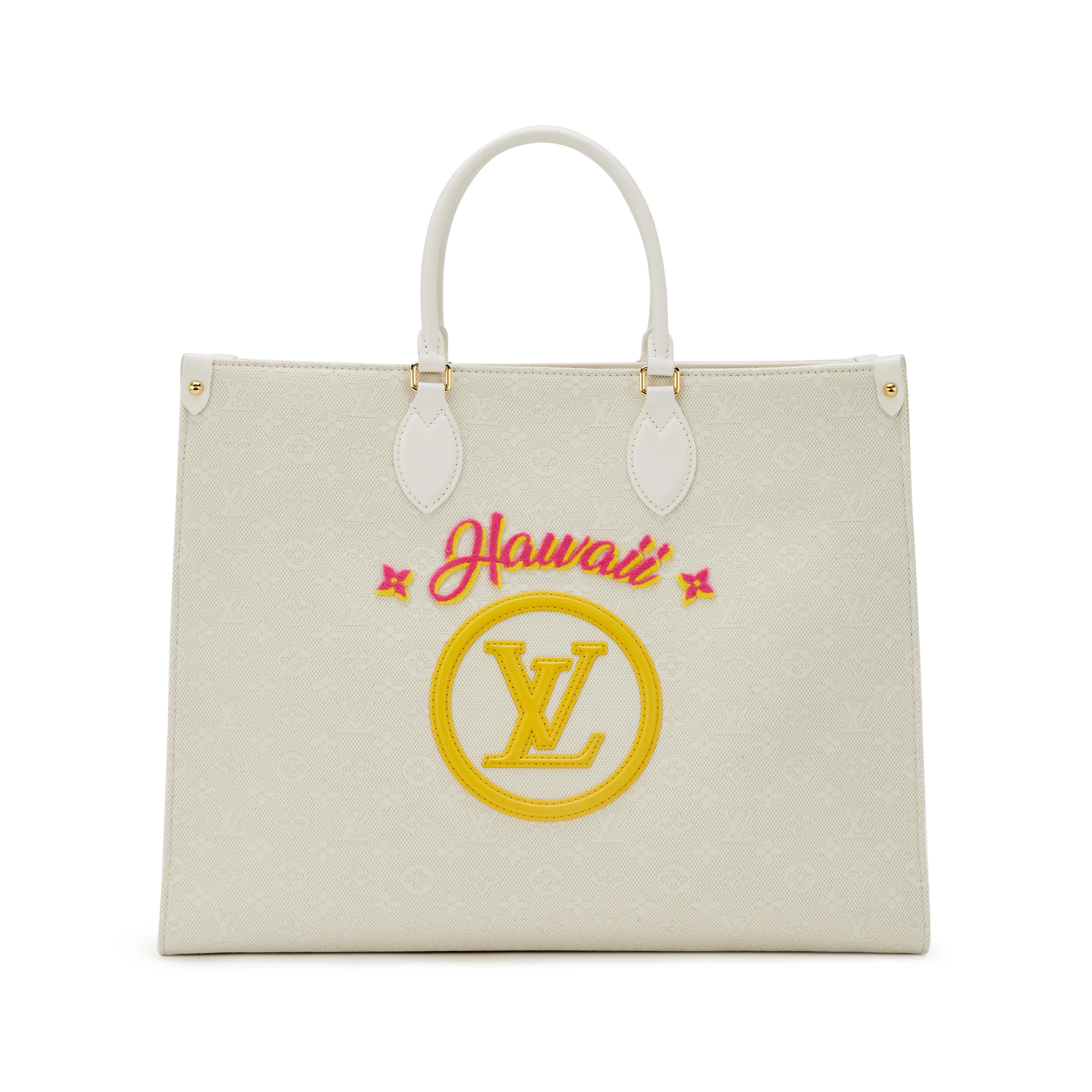Cream Monogram Jacquard Hawaii OnTheGo GM, 2022