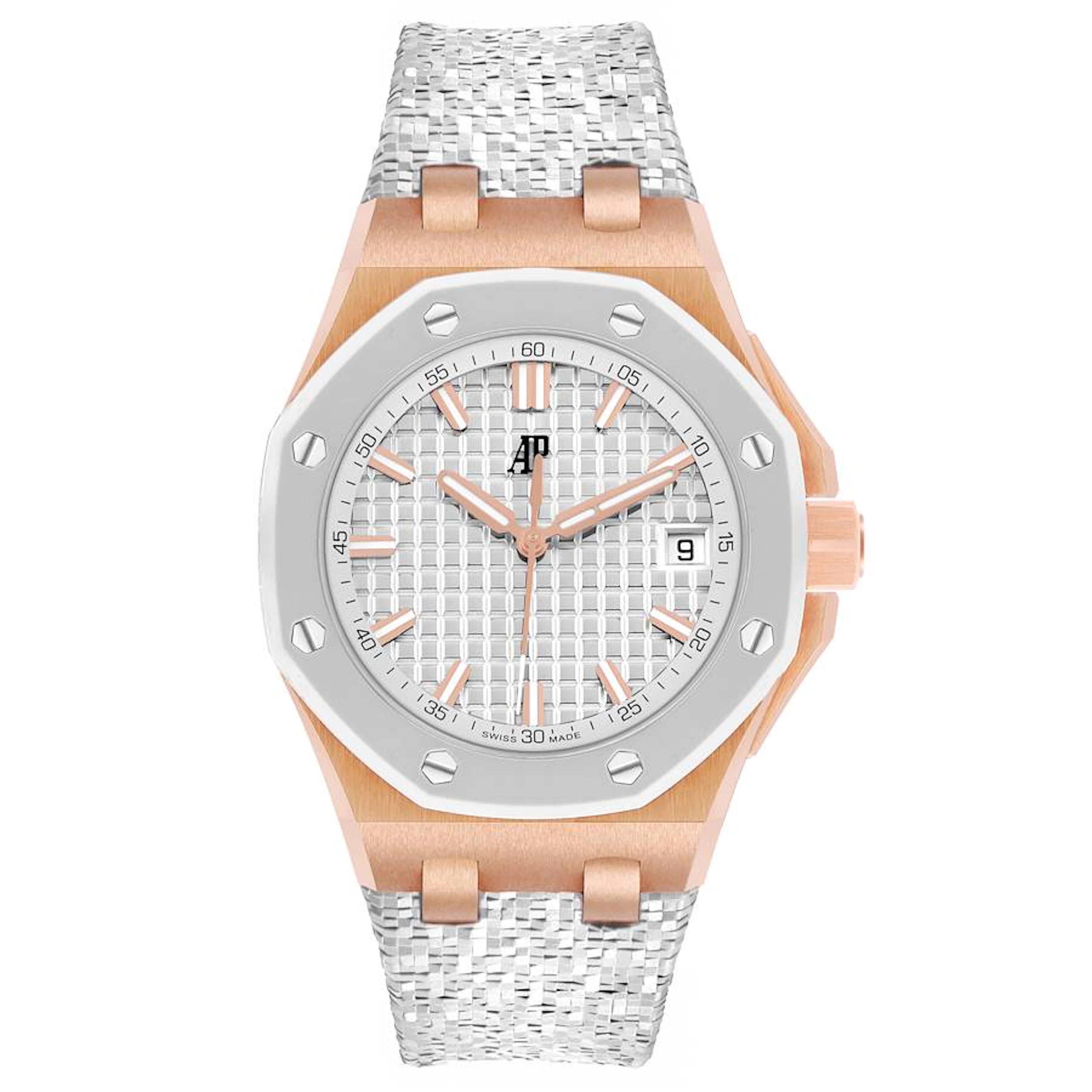 Royal Oak Offshore (Reference 77605OK.OO.A101CA.01). A 37mm rose gold