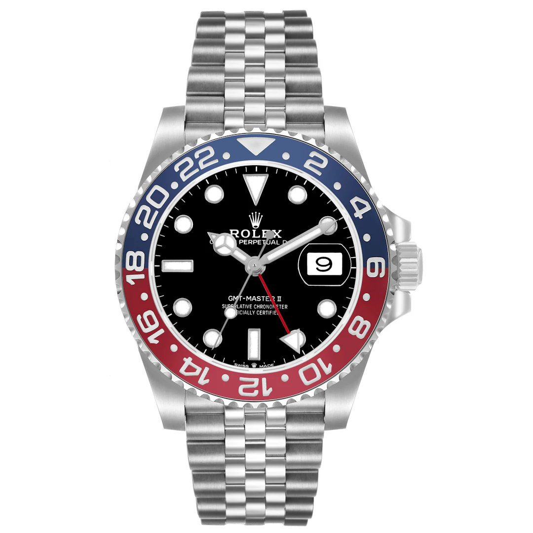 GMT-Master II 'Pepsi' (Reference 126710BLRO). A 40mm stainless steel