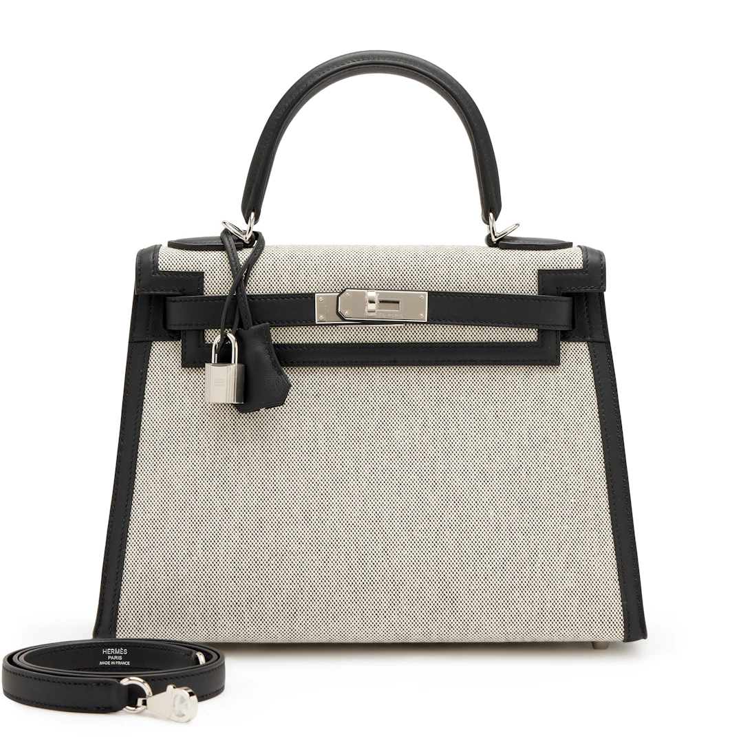 Black Swift and Ecru-Black Toile Sellier Kelly 28 Palladium Hardware, 2025
