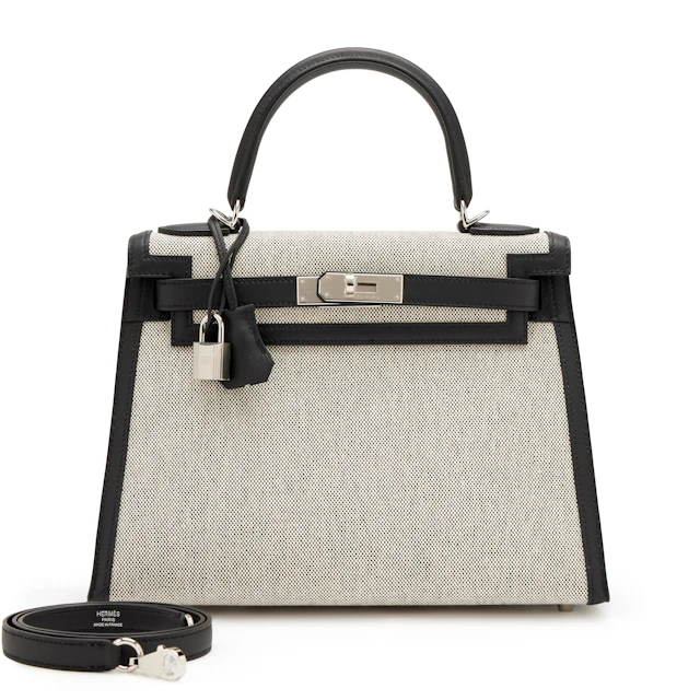 Black Swift and Ecru-Black Toile Sellier Kelly 28 Palladium Hardware, 2025