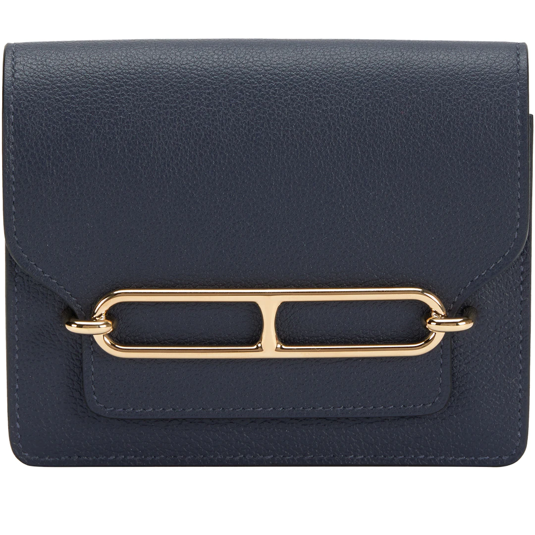 Bleu Nuit Evercolor Roulis Slim Wallet Permabrass Hardware, 2020