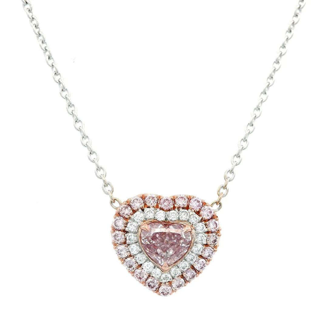 Rose Gold, White Gold, 0.50ct Heart Shape Fancy Purple-Pink and Diamond