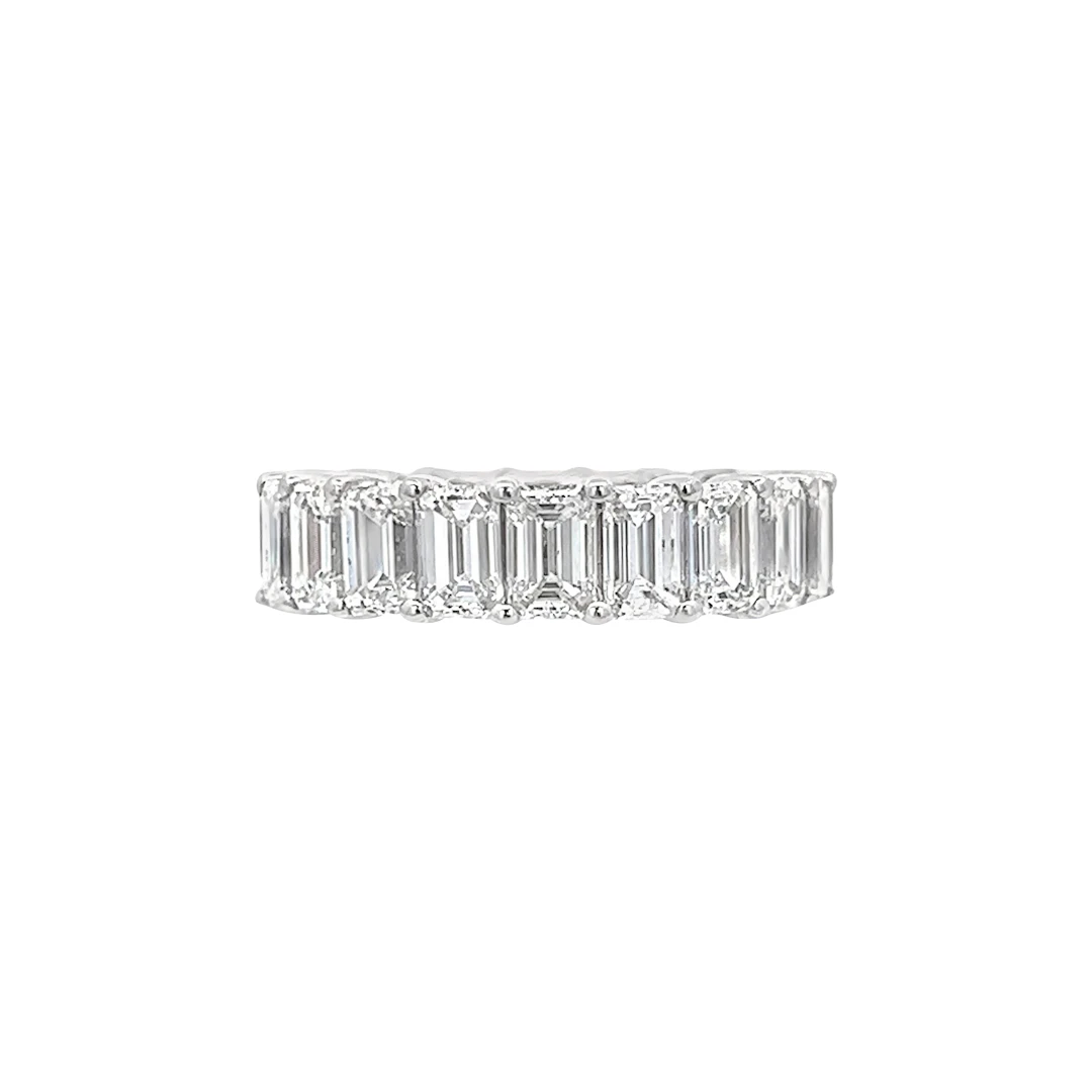 White Gold and 6.25ctw Emerald Cut Diamond Eternity Band Ring