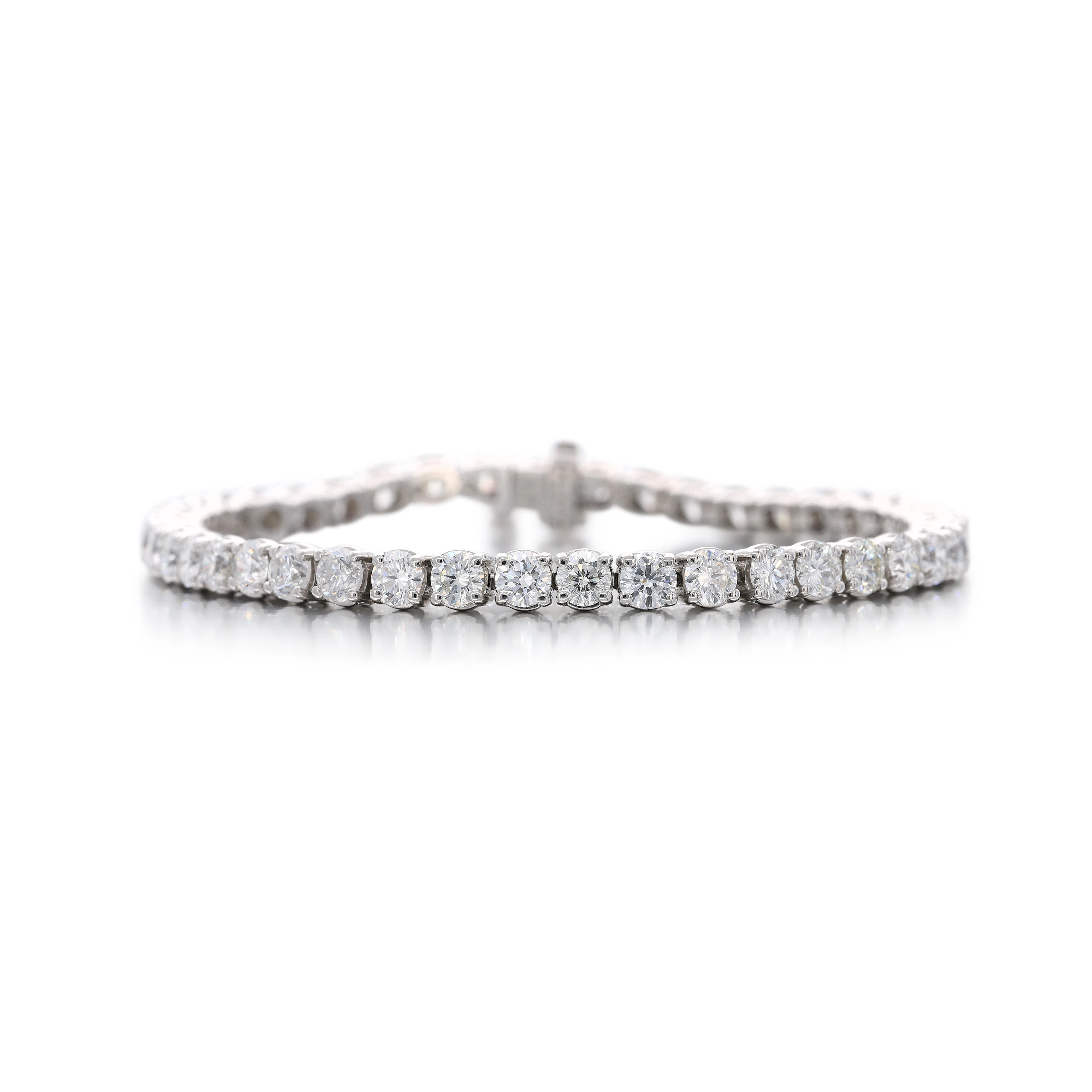 Platinum and 8.85ct Round Brilliant Cut Diamond Tennis Bracelet