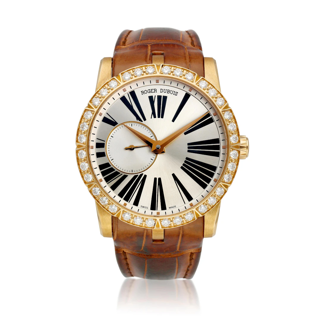 Excalibur 42 (Reference DBEX0356). A 44mm rose gold diamond-set automatic