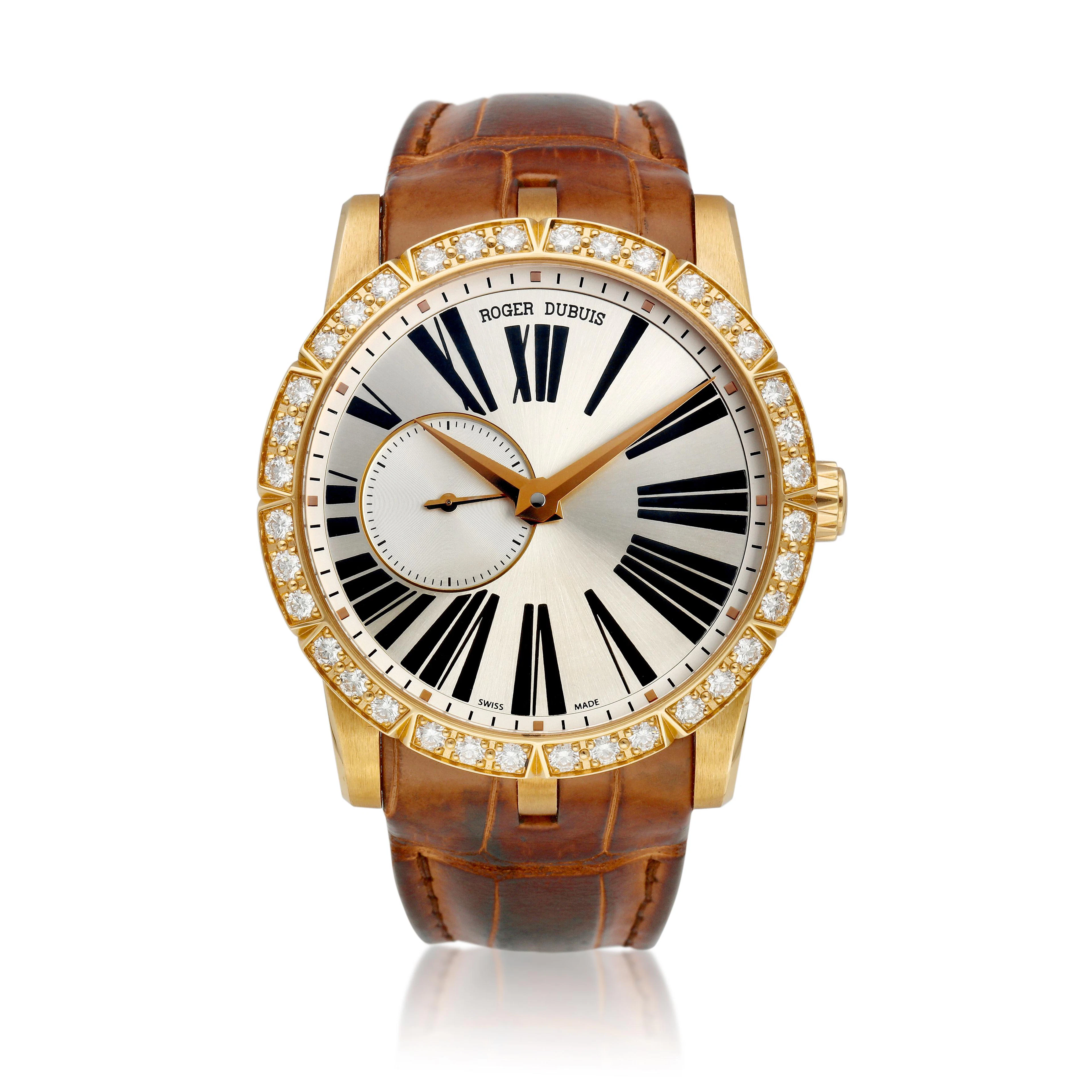 Excalibur 42 (Reference DBEX0356). A 44mm rose gold diamond-set automatic