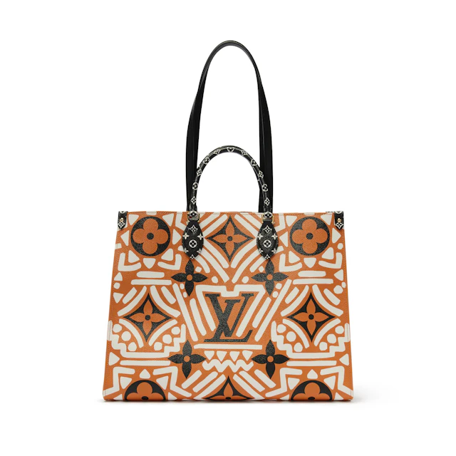 Caramel, Black, and White Giant Monogram Crafty Coated Canvas OnTheGo
