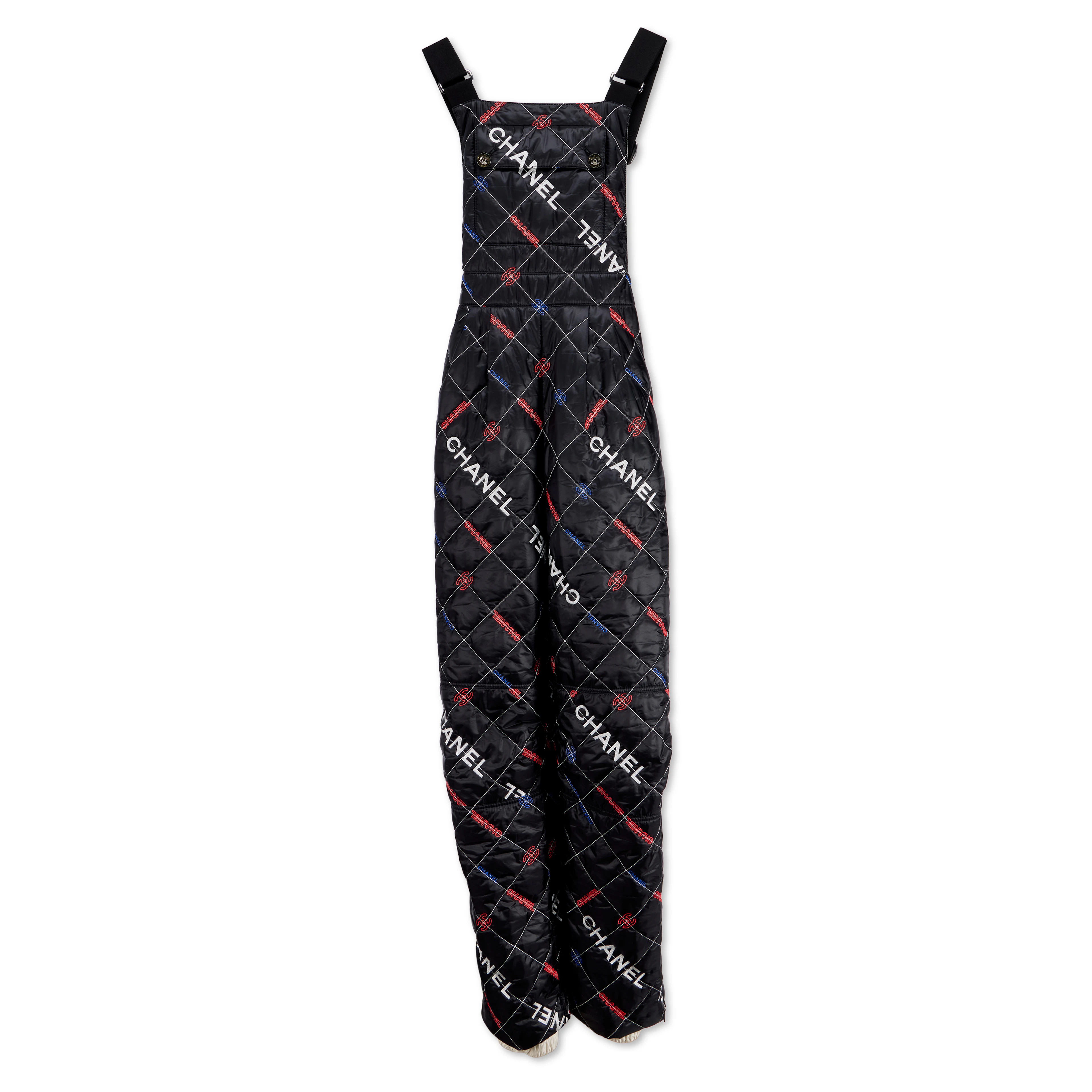 Black Quilted Logo Ski Jumpsuit, 2021
