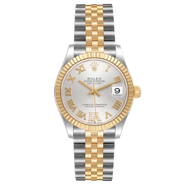 Datejust (Reference 278273). A 31mm stainless steel yellow gold diamond-set