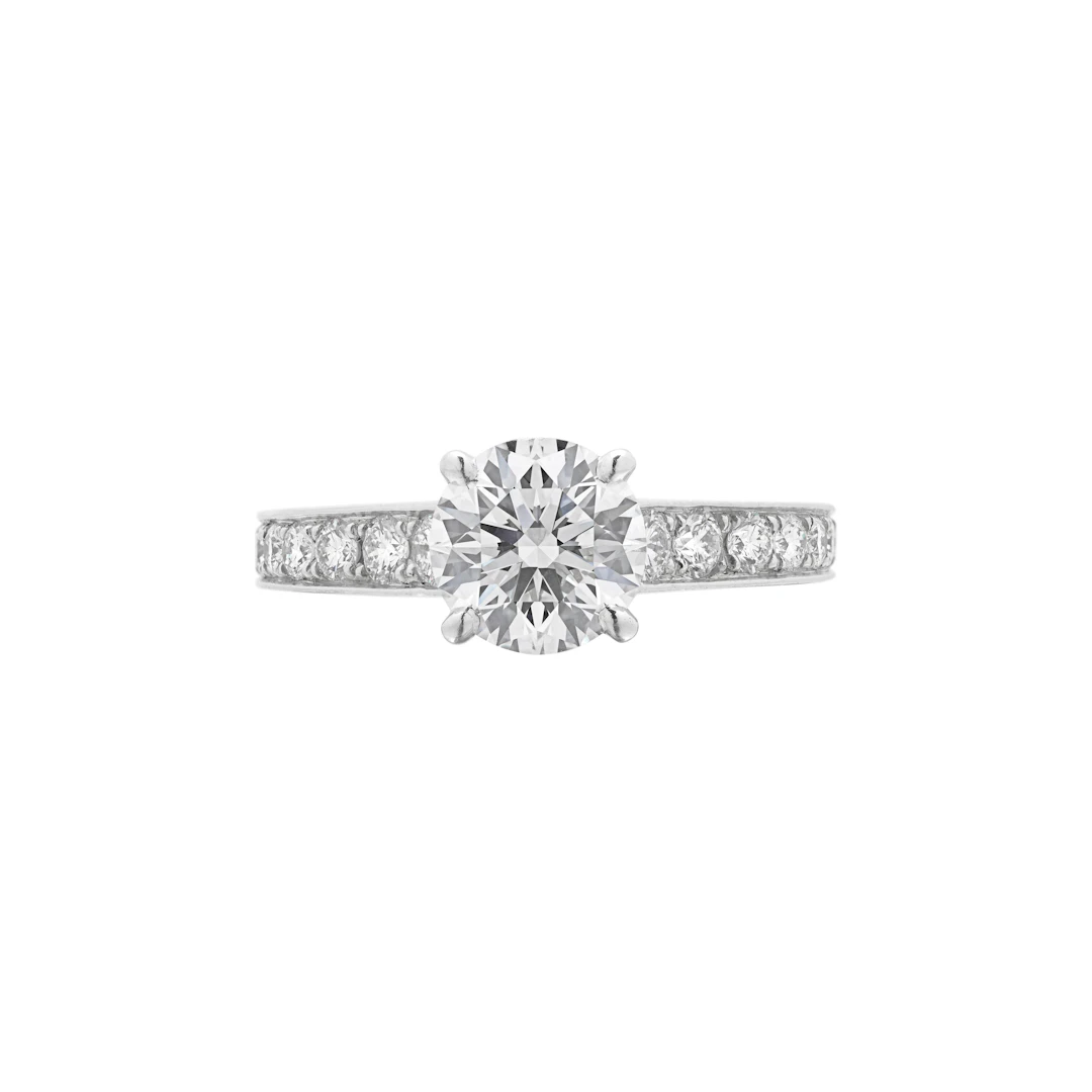 Platinum and 1.63ct Round Brilliant Cut Diamond Engagement Ring