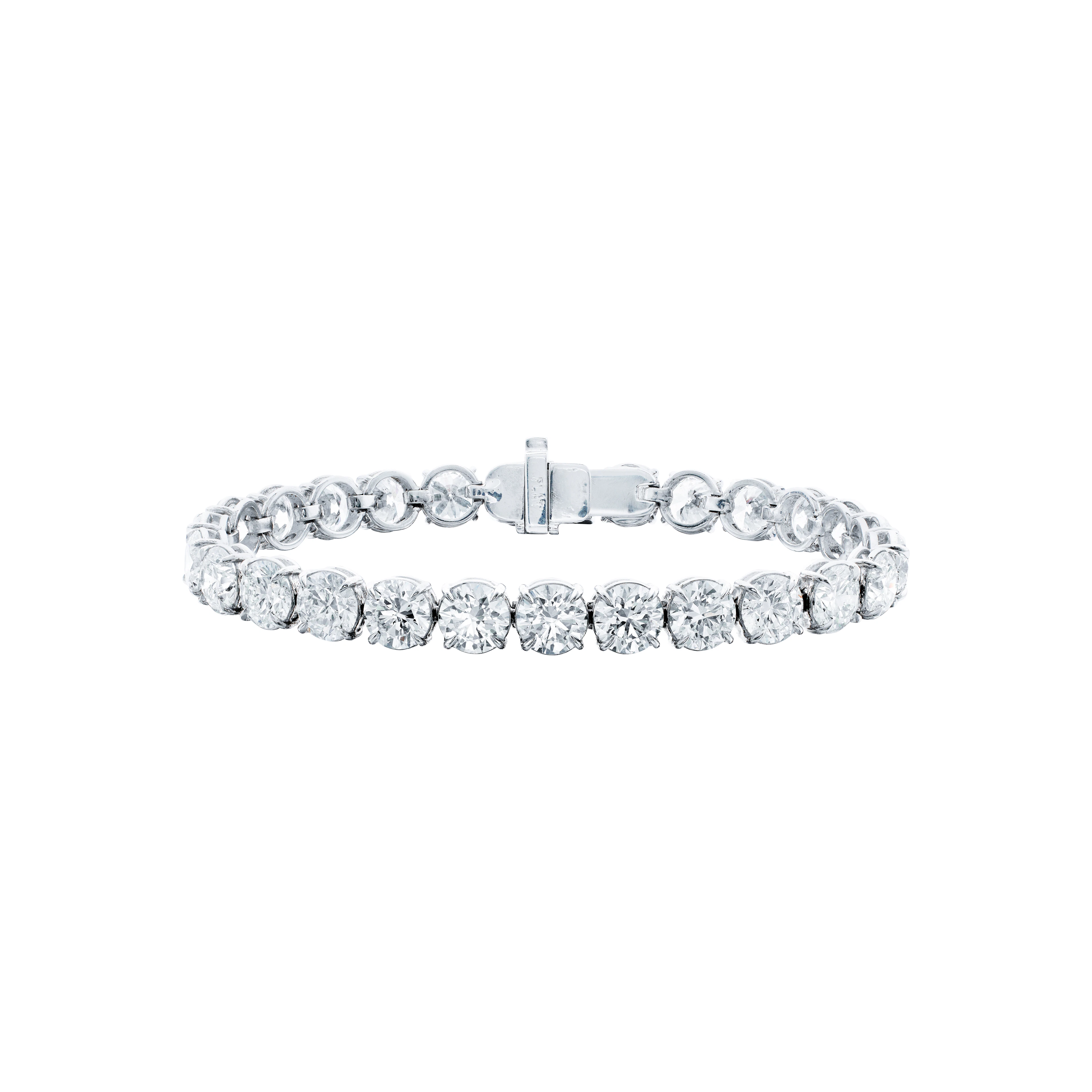 Platinum and 26.13ctw Round Diamond Tennis Bracelet