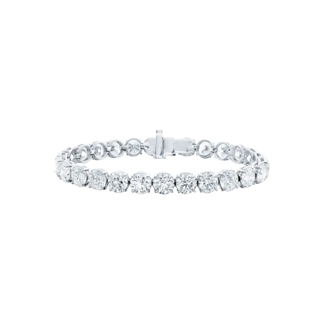 Platinum and 26.13ctw Round Diamond Tennis Bracelet