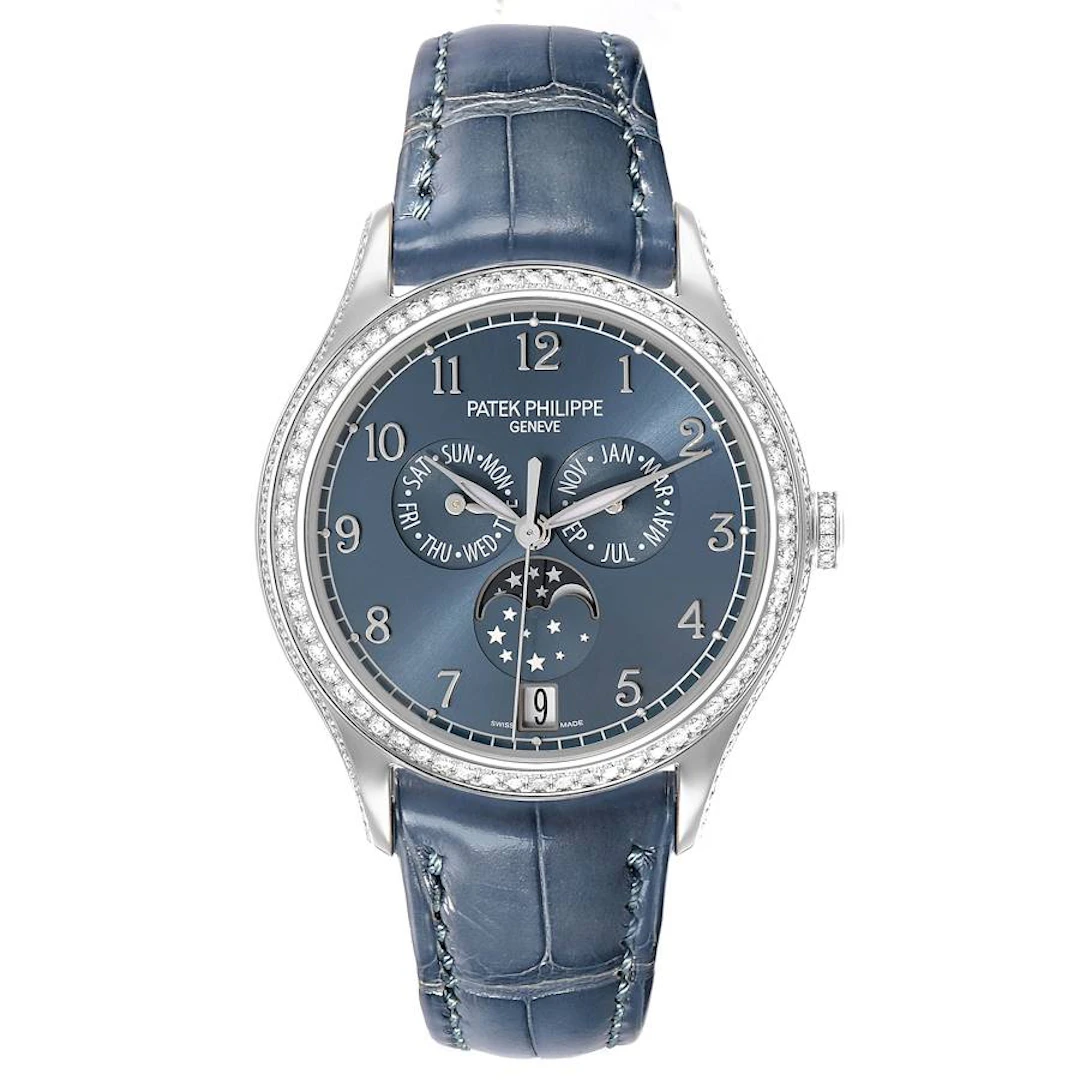 Complications (Reference 4947G-001). A 38mm white gold diamond-set