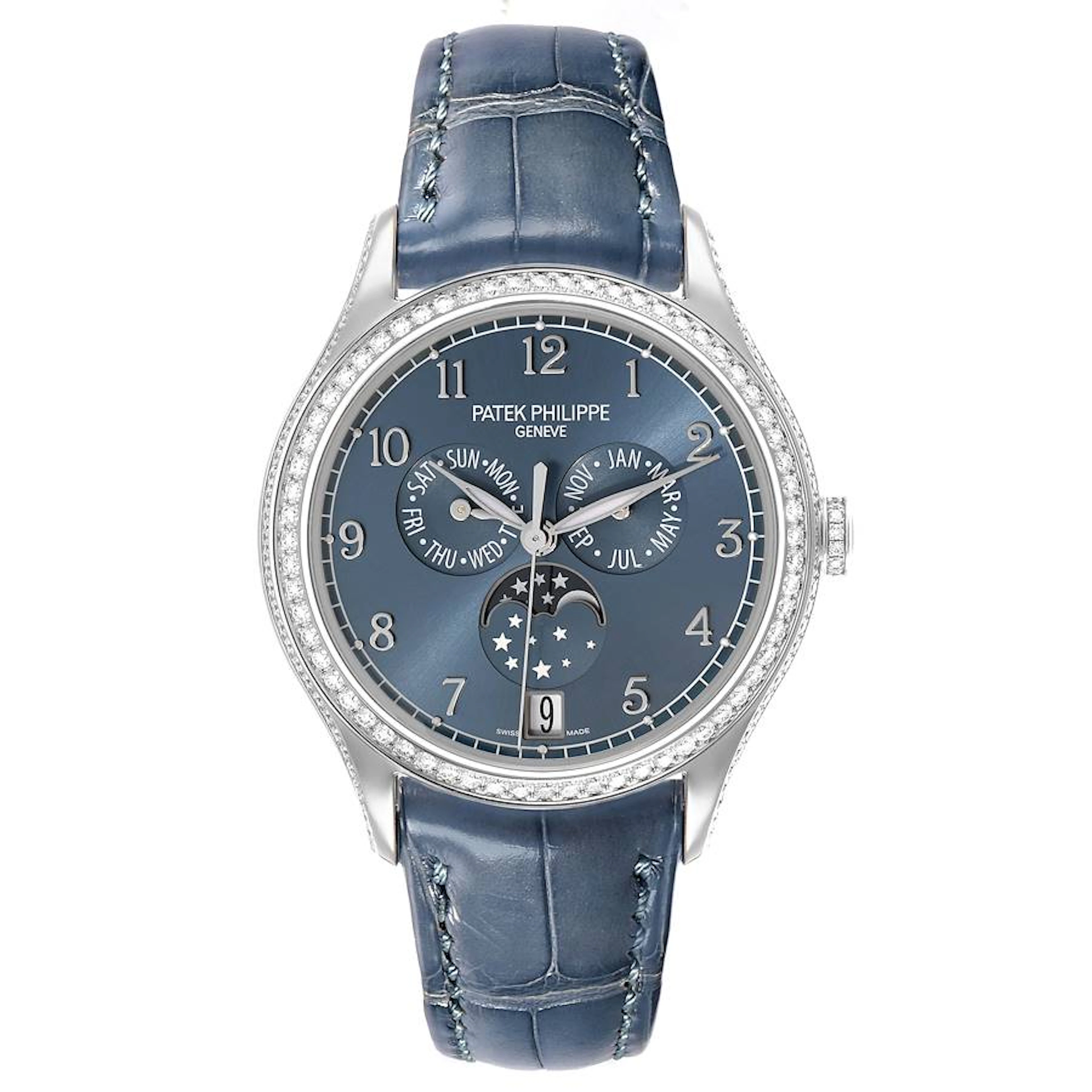 Complications (Reference 4947G-001). A 38mm white gold diamond-set