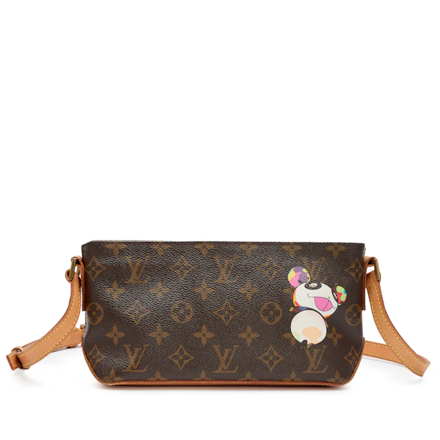 Takashi Murakami Brown Monogram Coated Canvas Panda Trotteur Bag Gold