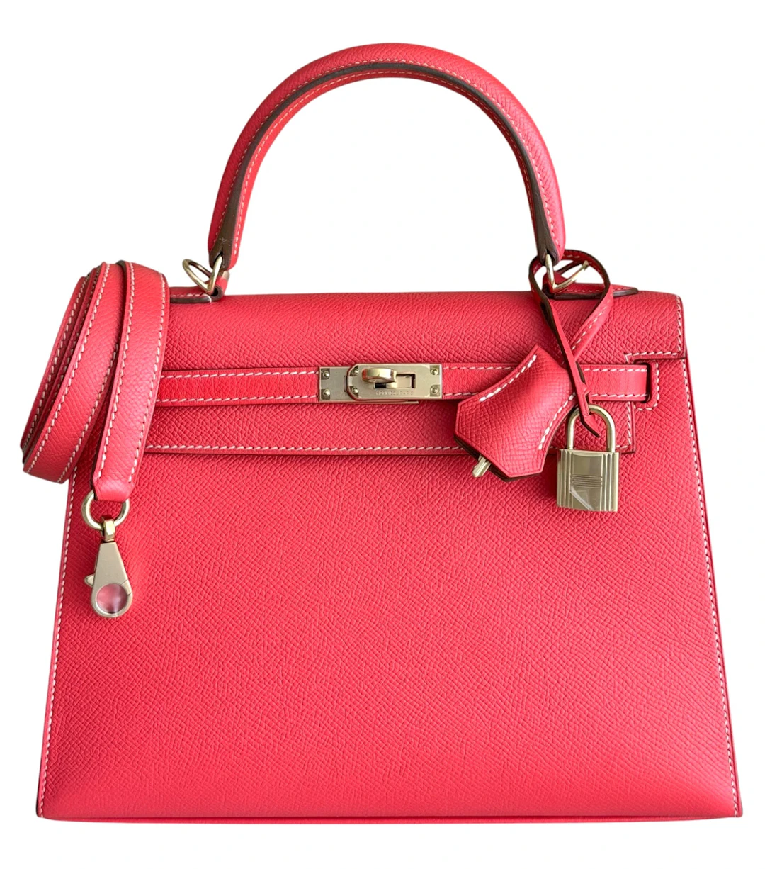 Rose Jaipur and Gold Verso Candy Epsom Sellier Kelly 25 Permabrass