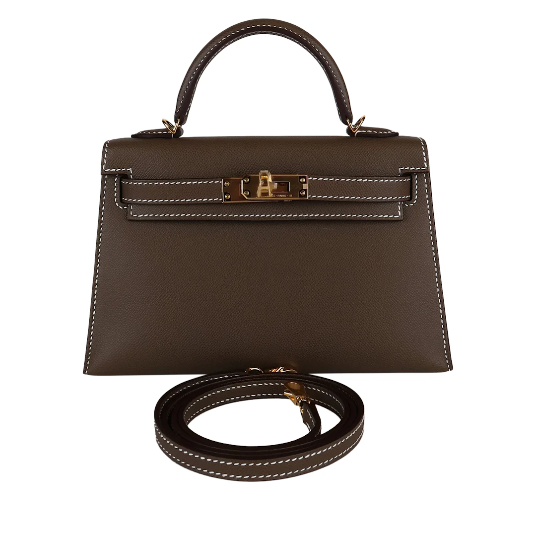 Etoupe Madame Mini Kelly 20 II Gold Hardware, 2023