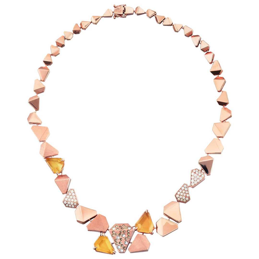 Collier citrine et diamants, "Gaia" | Citrine and diamond necklace, 'Gaia'