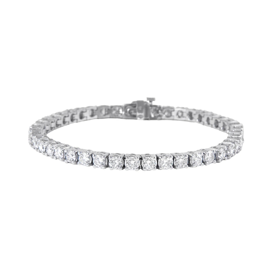 White Gold and 6.85ctw Round Brilliant Cut diamond Tennis Bracelet