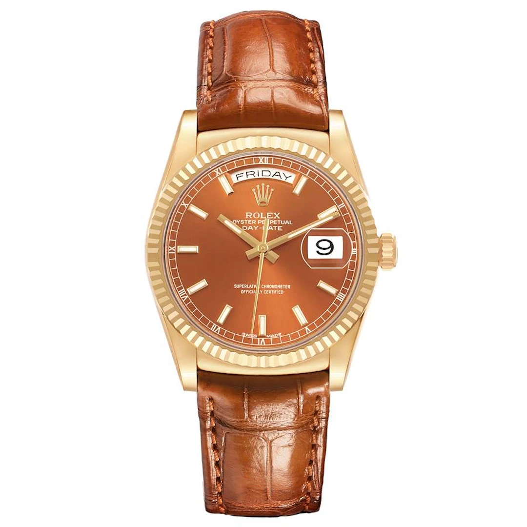 President Day-Date (Reference 118138). A 36mm yellow gold automatic