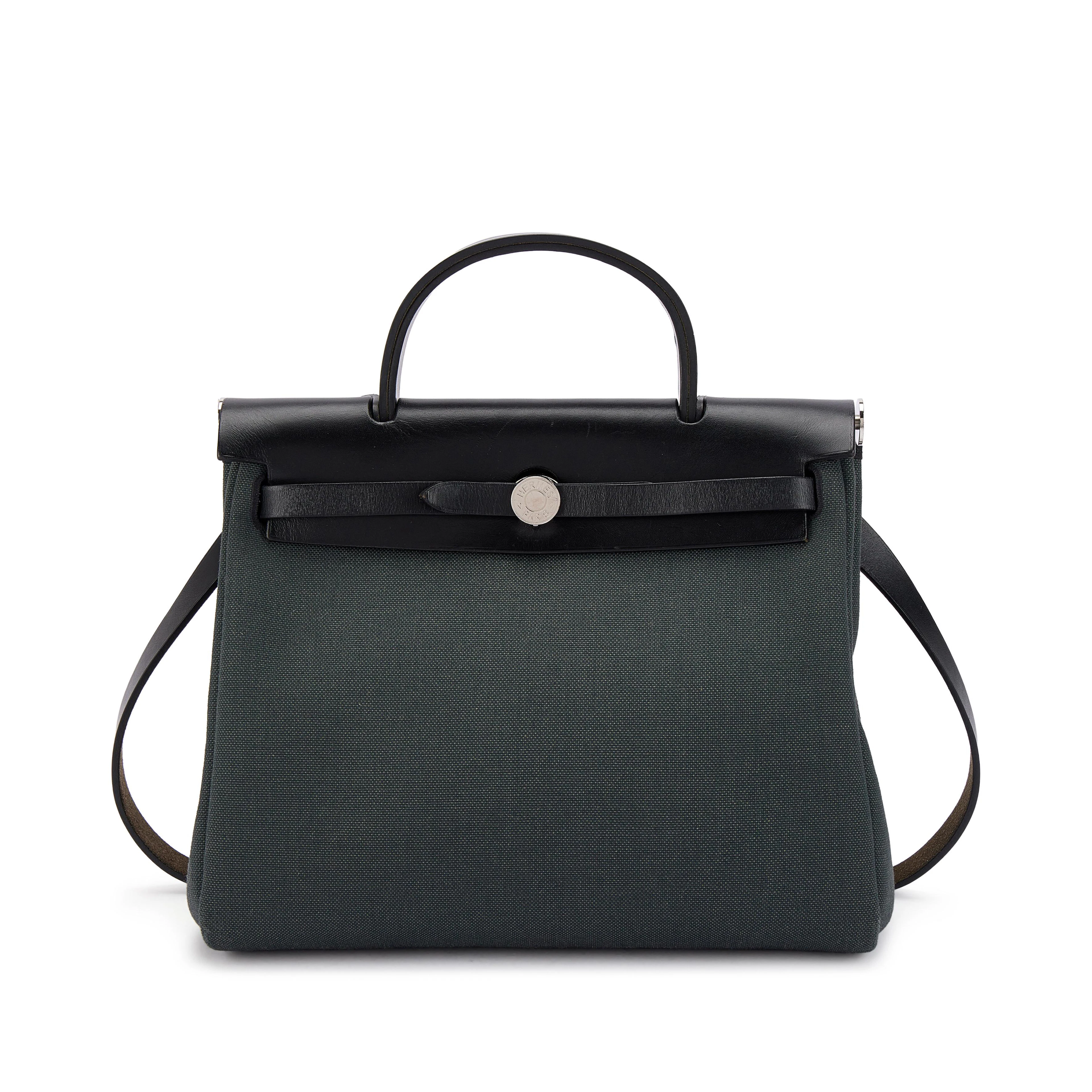Black Vache Hunter and Vert de Gris Toile Herbag Zip 31 Palladium